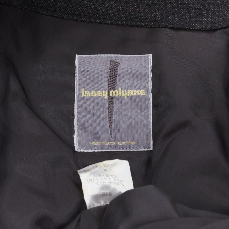 ISSEY MIYAKE 1980's Vintage grey wool fringe oversized wrap Cocoon coat M rare For Sale 7