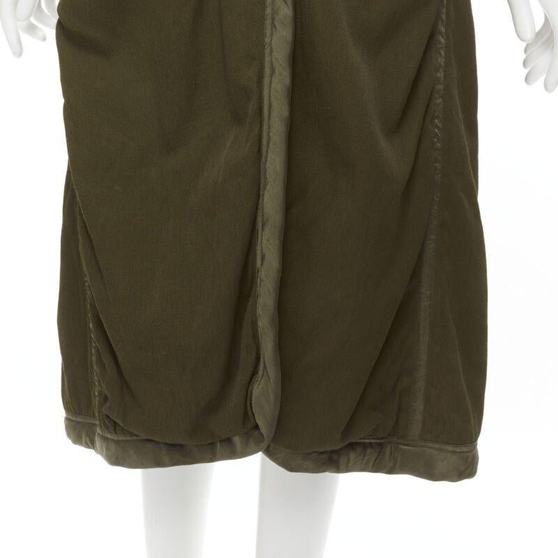 ISSEY MIYAKE 1980's Vintage khaki green padded shoulder oversized coat M Rare For Sale 3