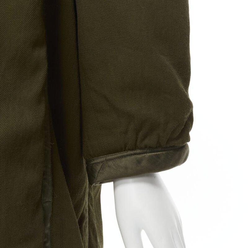 ISSEY MIYAKE 1980's Vintage khaki green padded shoulder oversized coat M Rare For Sale 4