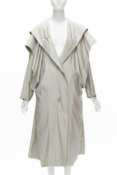 ISSEY MIYAKE 1986 Vintage Laufsteg lucid hooded sleeve layer draped overcoat JP9 M