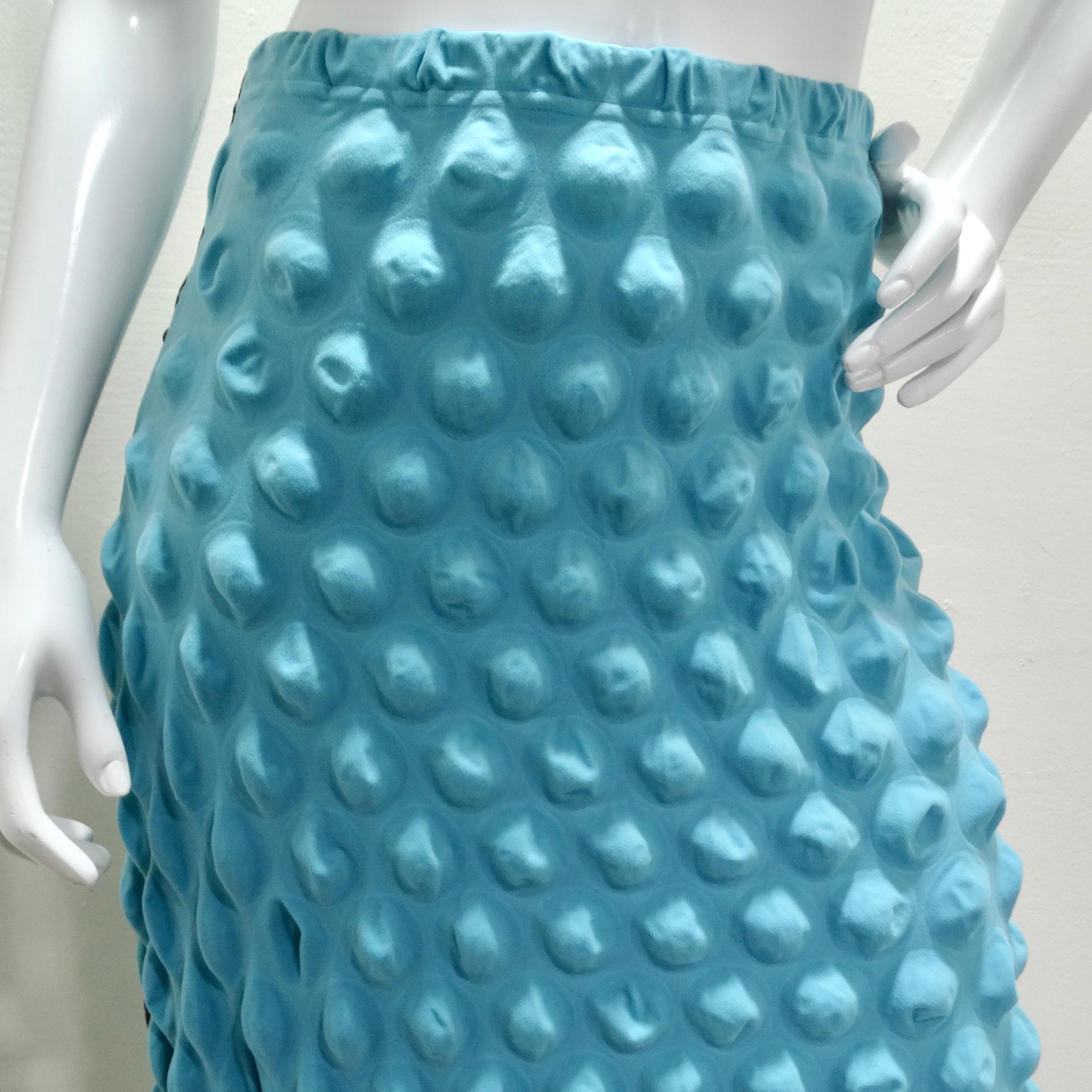 Issey Miyake 1990s Blue Bubble Skirt In Good Condition For Sale In Scottsdale, AZ