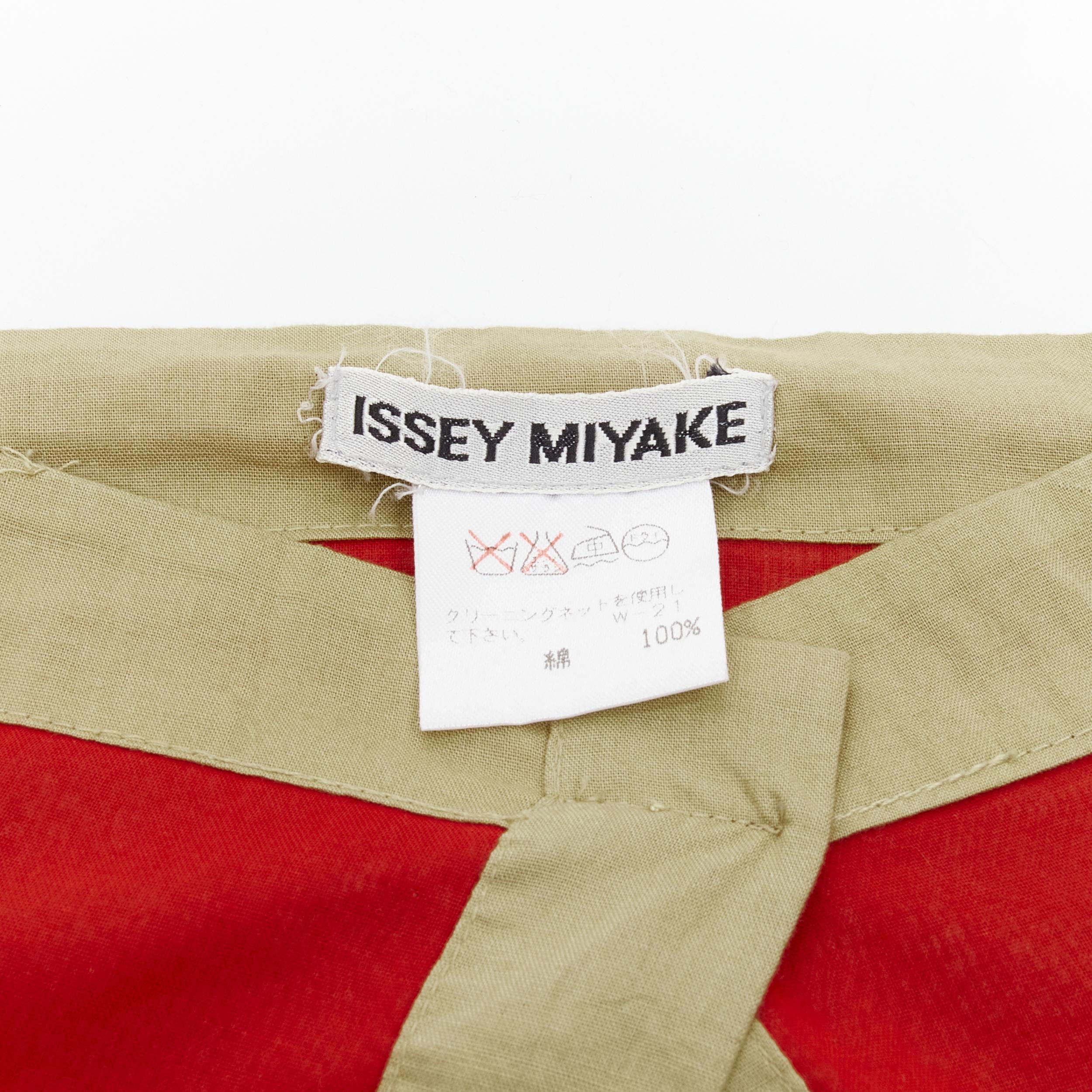 ISSEY MIYAKE 1990's cotton hand stitched colourful sheer panel button  For Sale 4