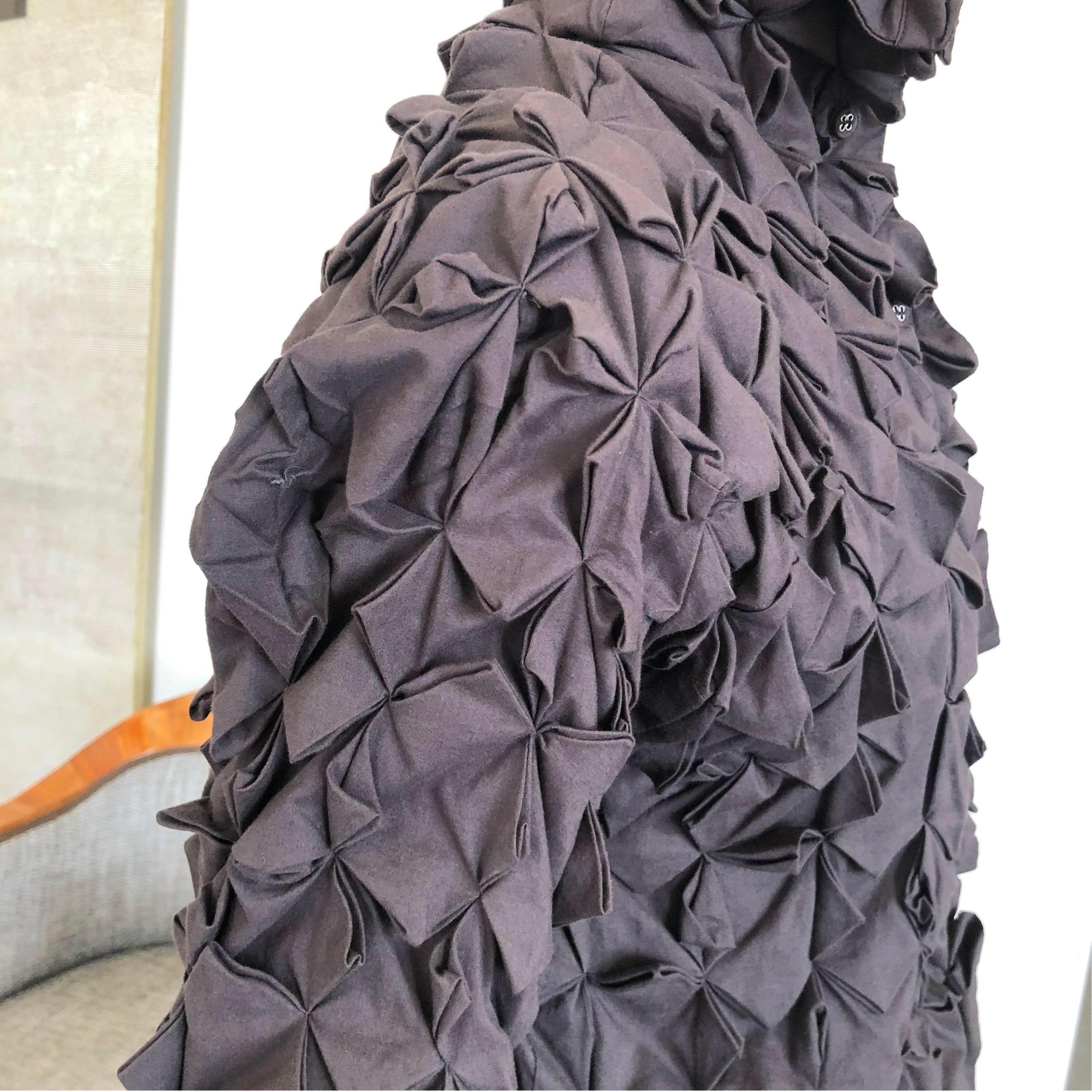 Black Issey Miyake 1990's Cotton Jacket with Traditional Japanese Shibori Details