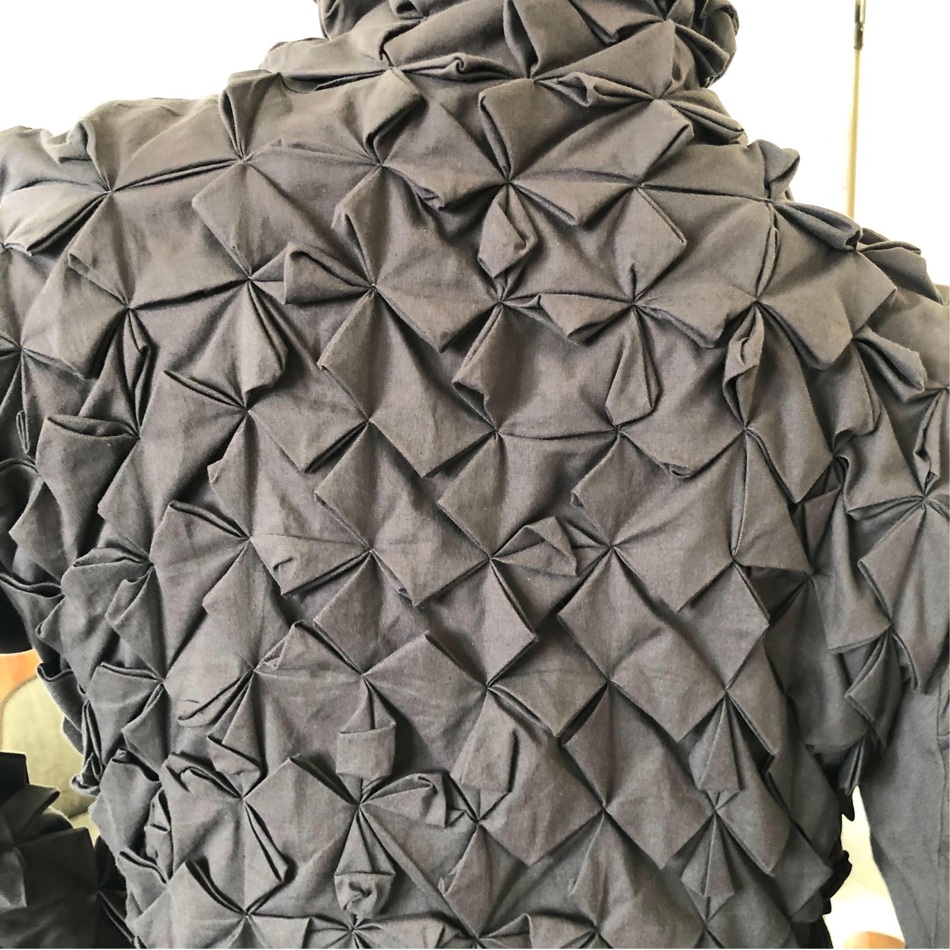 Women's or Men's Issey Miyake 1990's Cotton Jacket with Traditional Japanese Shibori Details