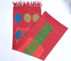 Sciarpa plissettata con stampa geometrica neon Issey Miyake anni '90
