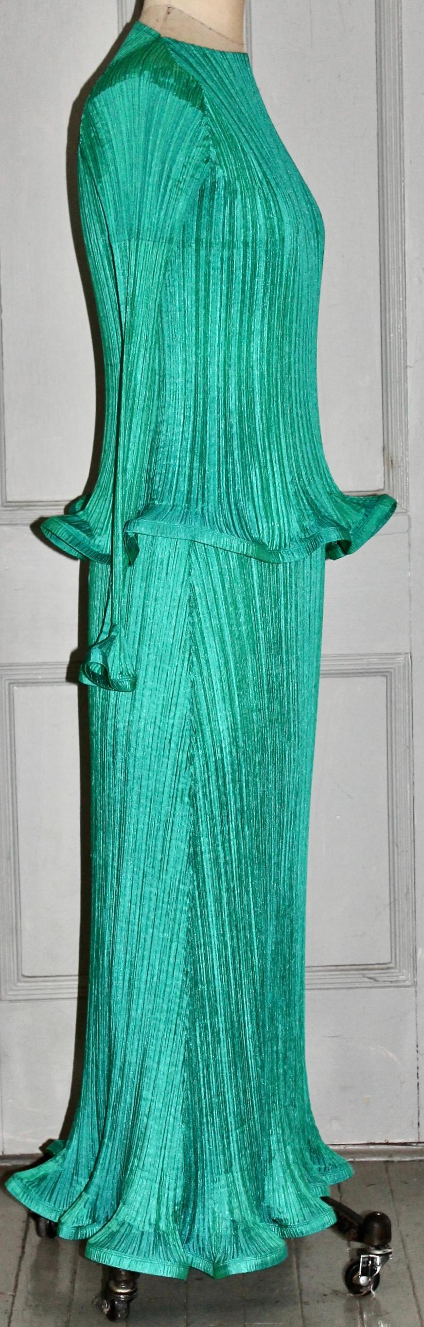 Women's Issey Miyake 1990's Pleated Sculptural Dress and Overtop For Sale