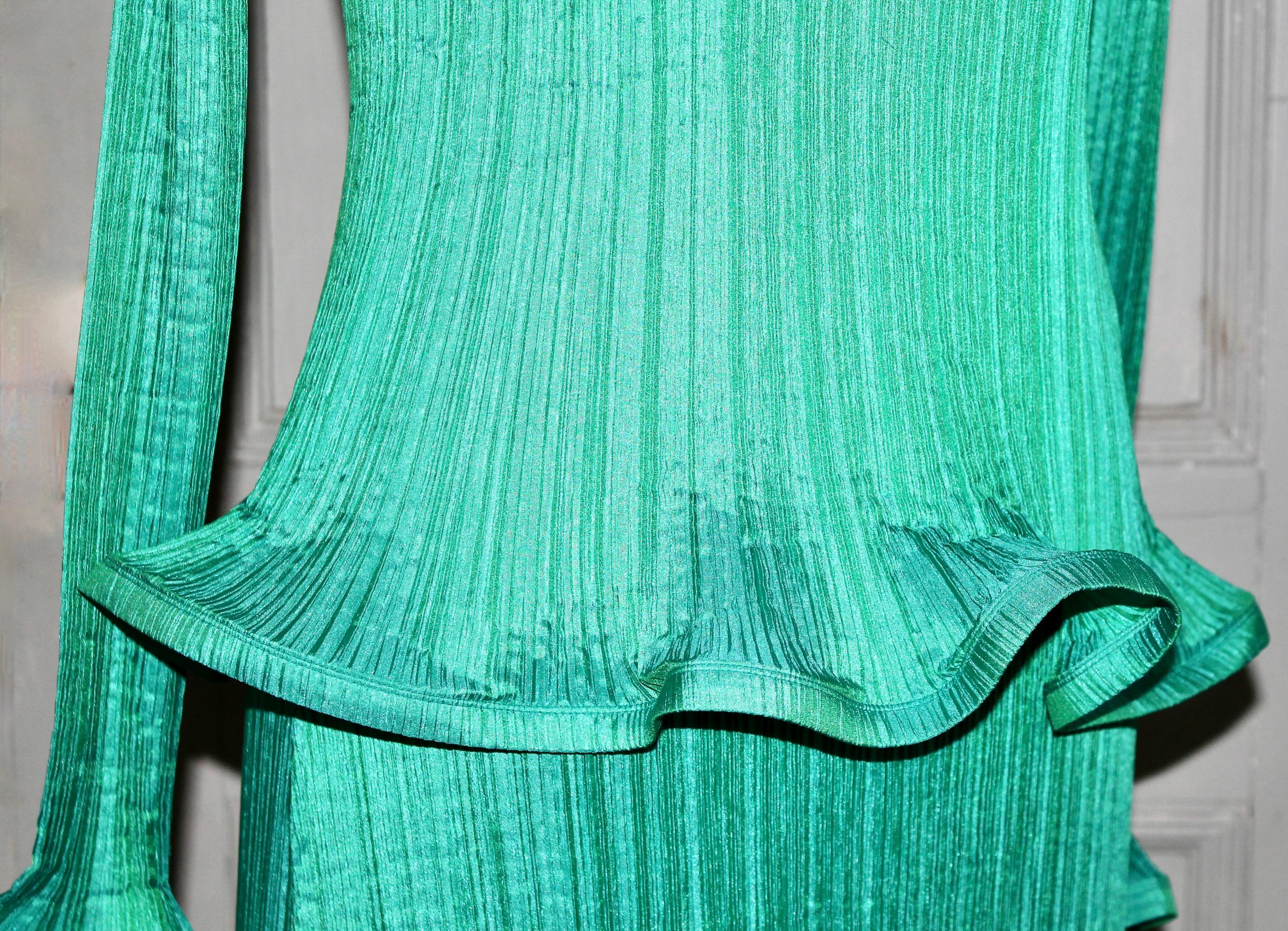 Issey Miyake 1990's Pleated Sculptural Dress and Overtop For Sale 2