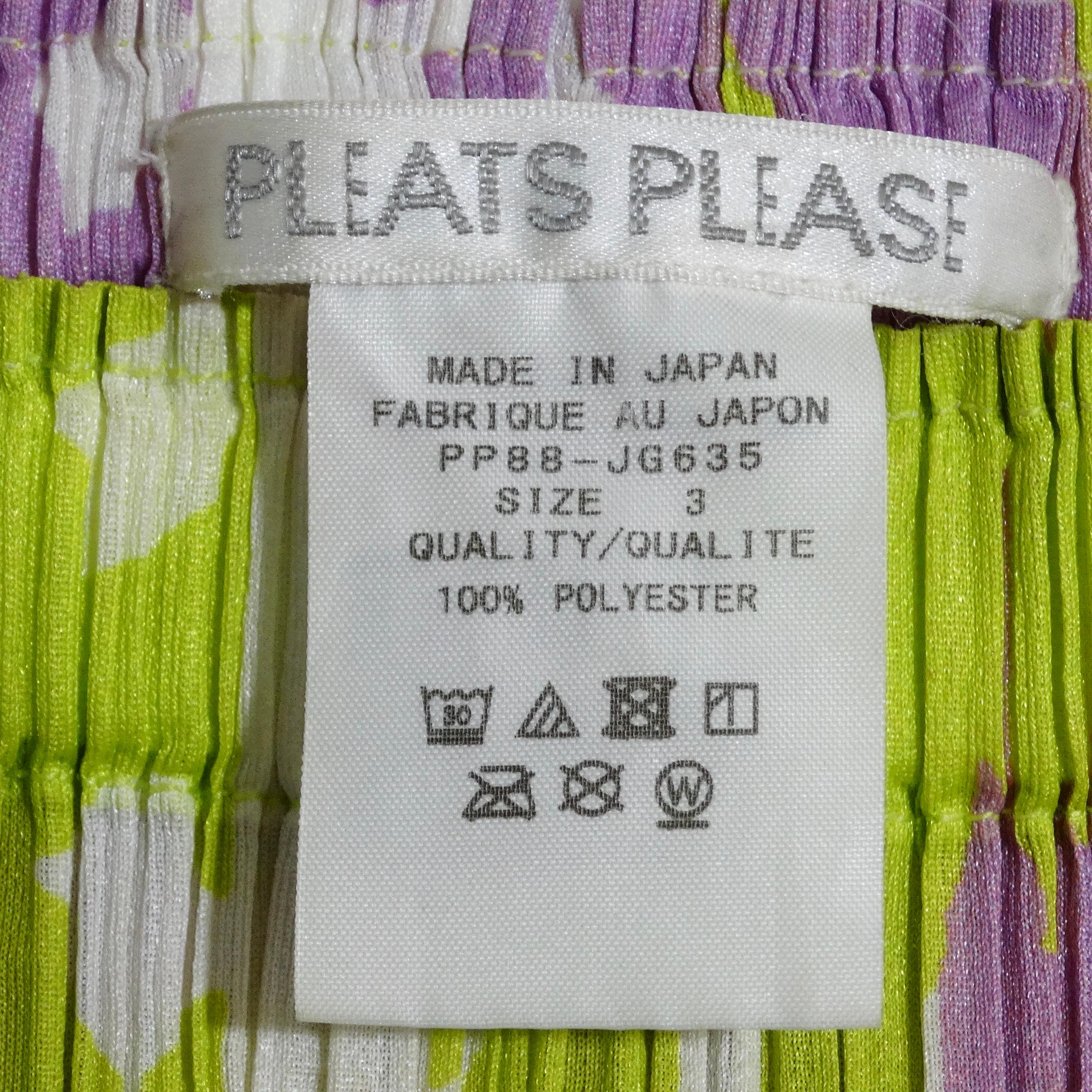 Issey Miyake 1990s Pleats Please Multicolor Midi Skirt For Sale 3