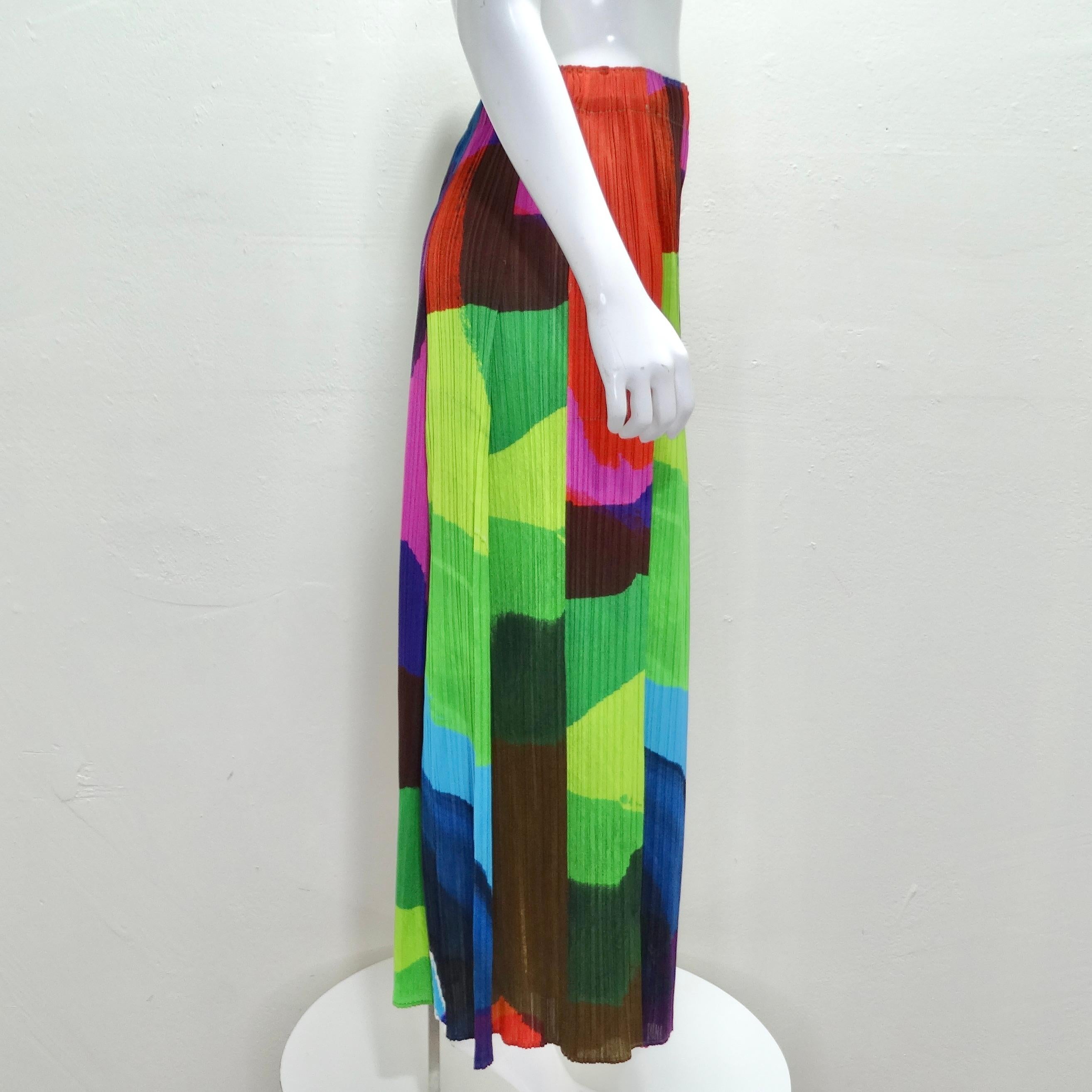 Women's or Men's Issey Miyake 1990s Pleats Please Multicolor Pants For Sale