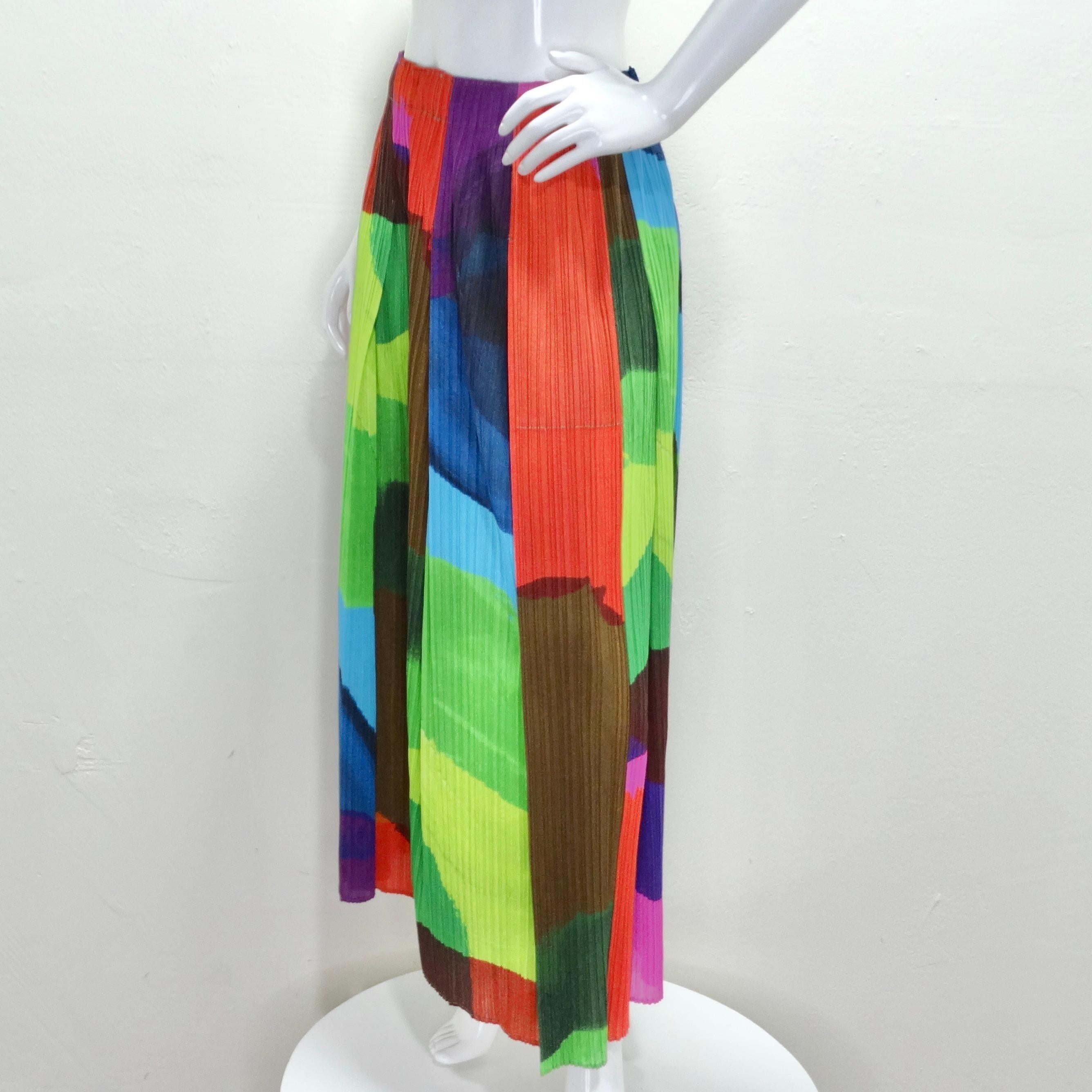 Issey Miyake Pleats Please Pantalon multicolore des années 1990 en vente 3