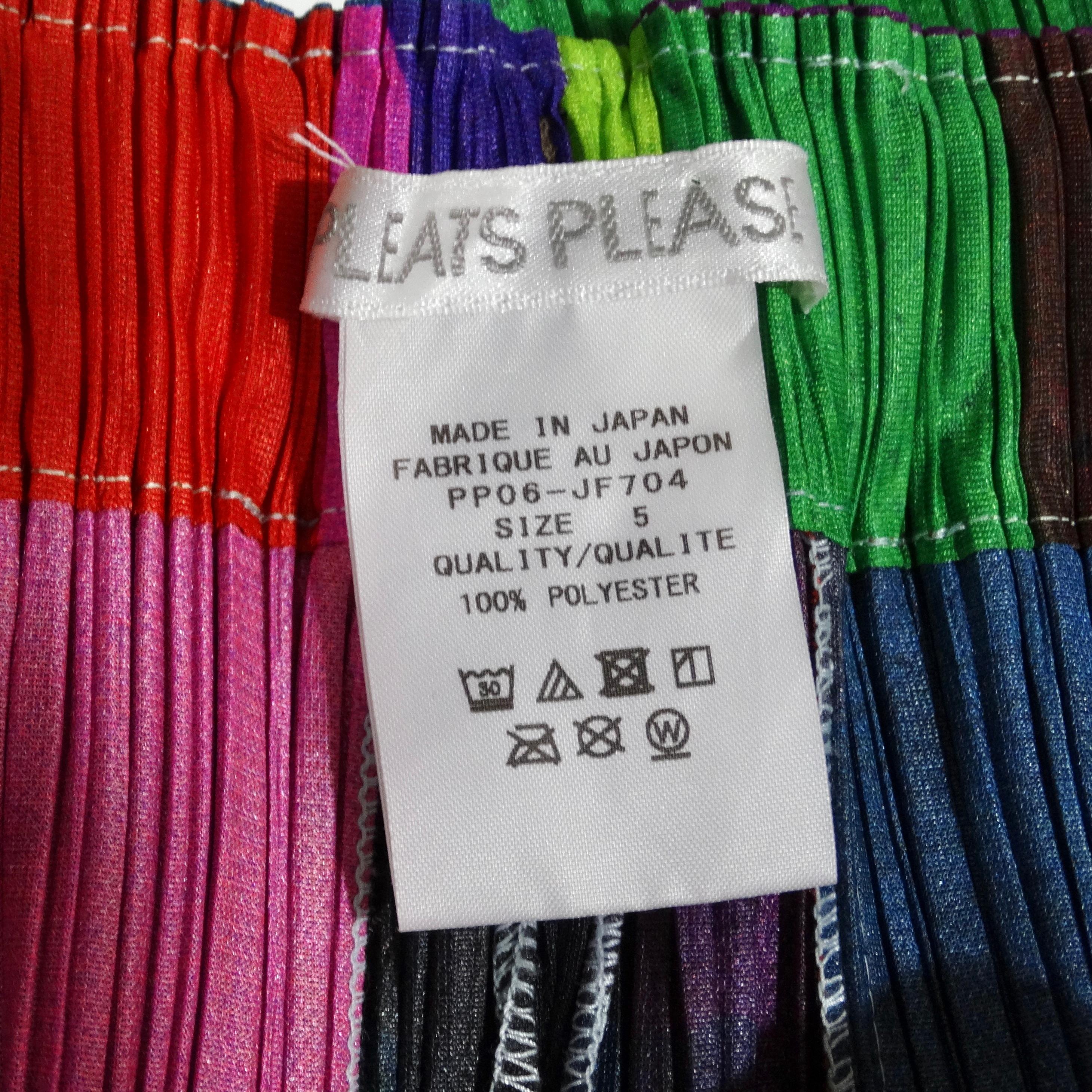 Issey Miyake Pleats Please Pantalon multicolore des années 1990 en vente 4
