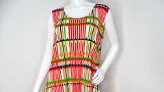 Issey Miyake 1990s Pleats Please Multicolor Pleated Maxi Dress