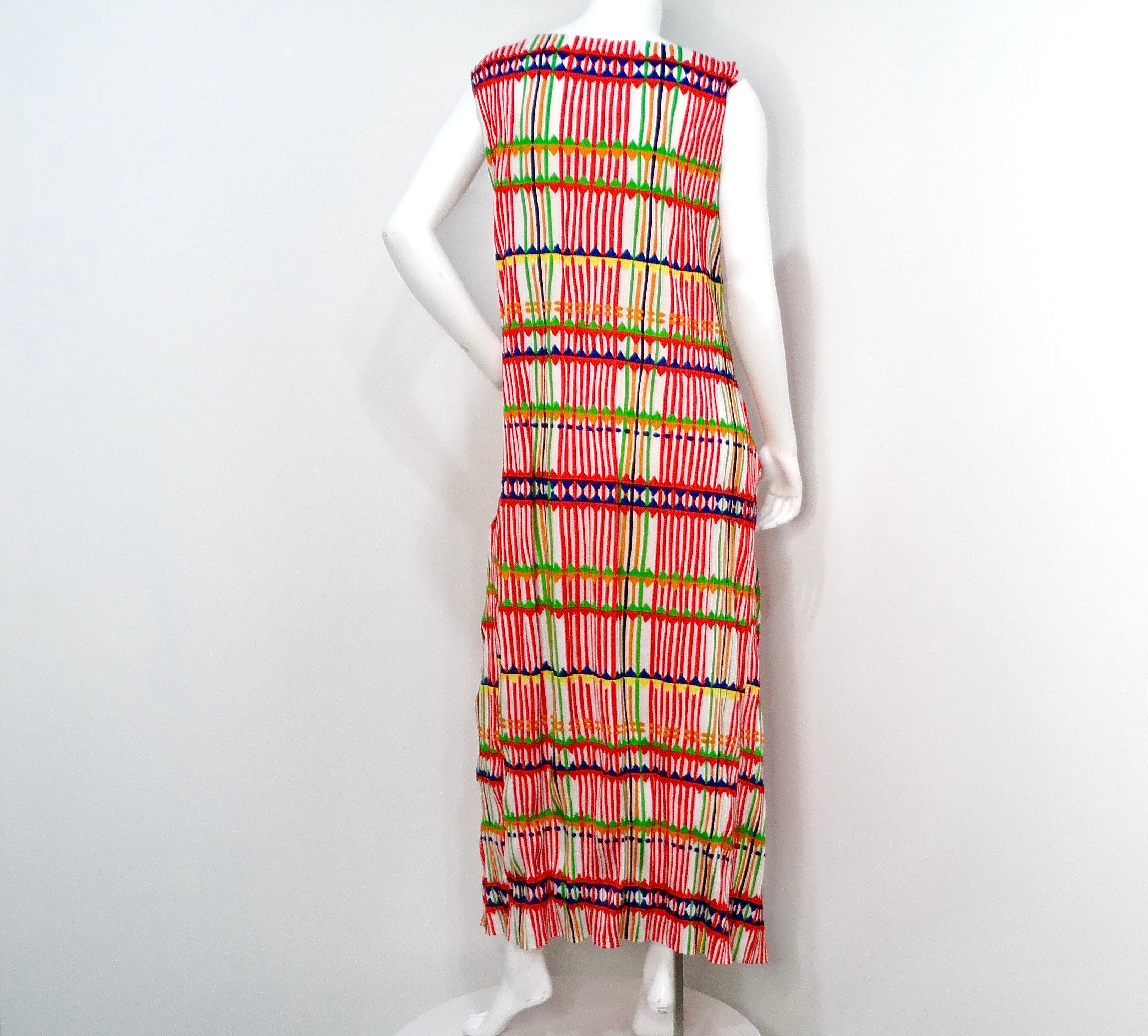 Women's Issey Miyake 1990s Pleats Please Multicolor Pleated Maxi Dress For Sale
