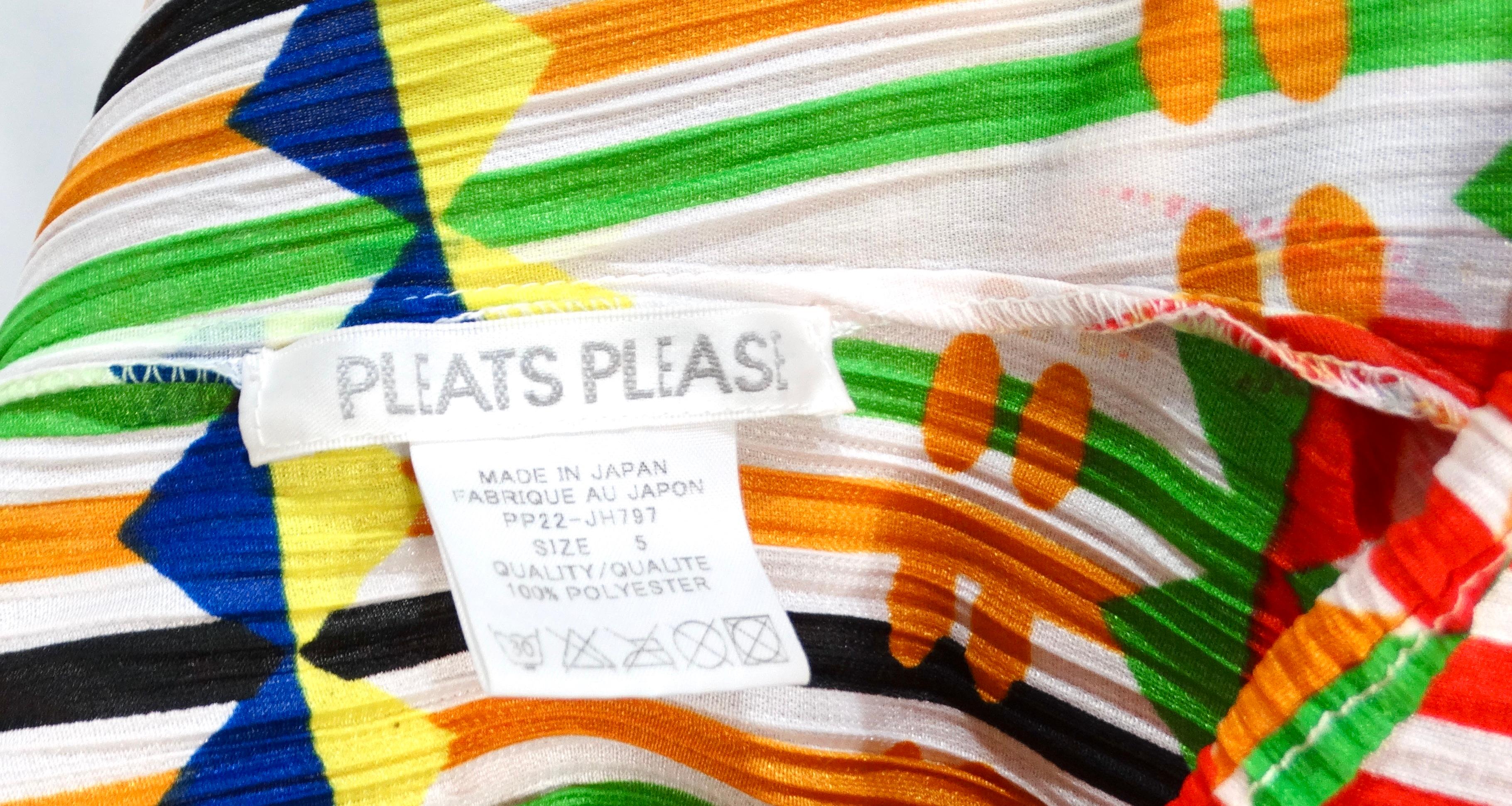 Issey Miyake 1990s Pleats Please Multicolor Pleated Maxi Dress For Sale 2