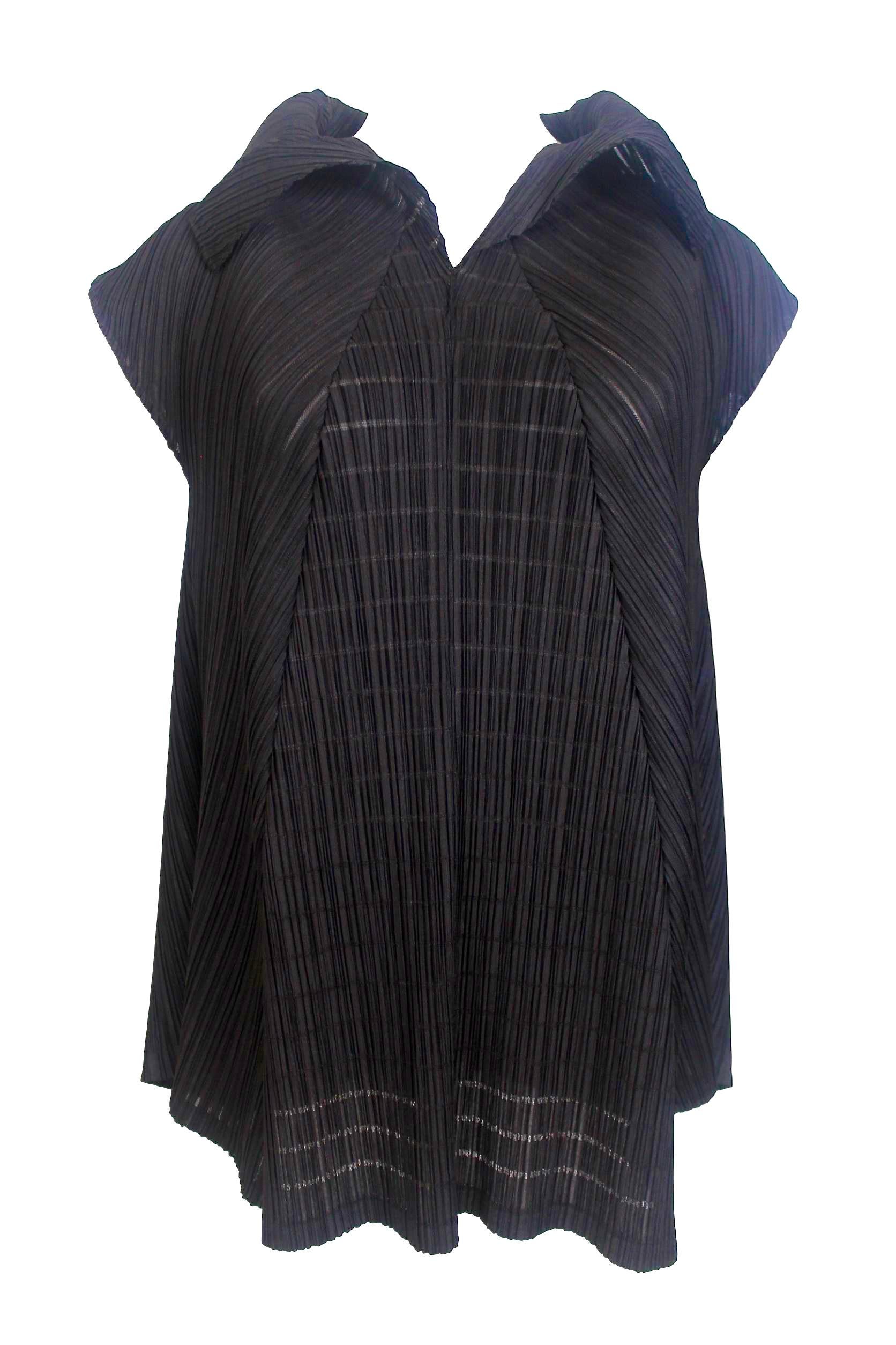 Issey Miyake 1990s Pleats Please Ornamental Collar Blouse For Sale 6