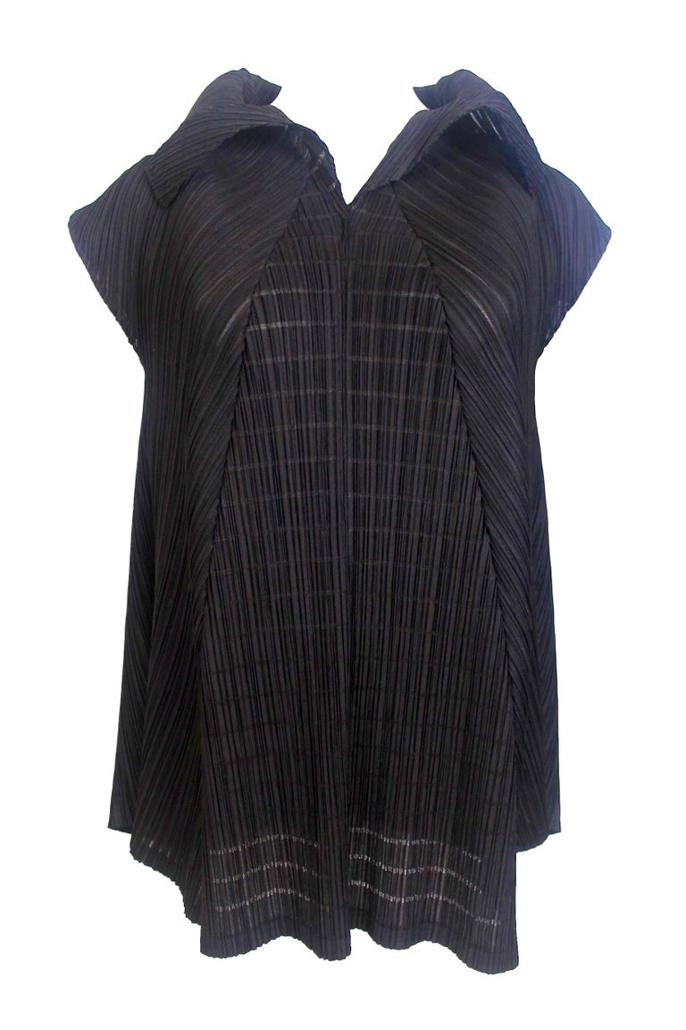 Issey Miyake 1990s Pleats Please Ornamental Collar Blouse For Sale at ...