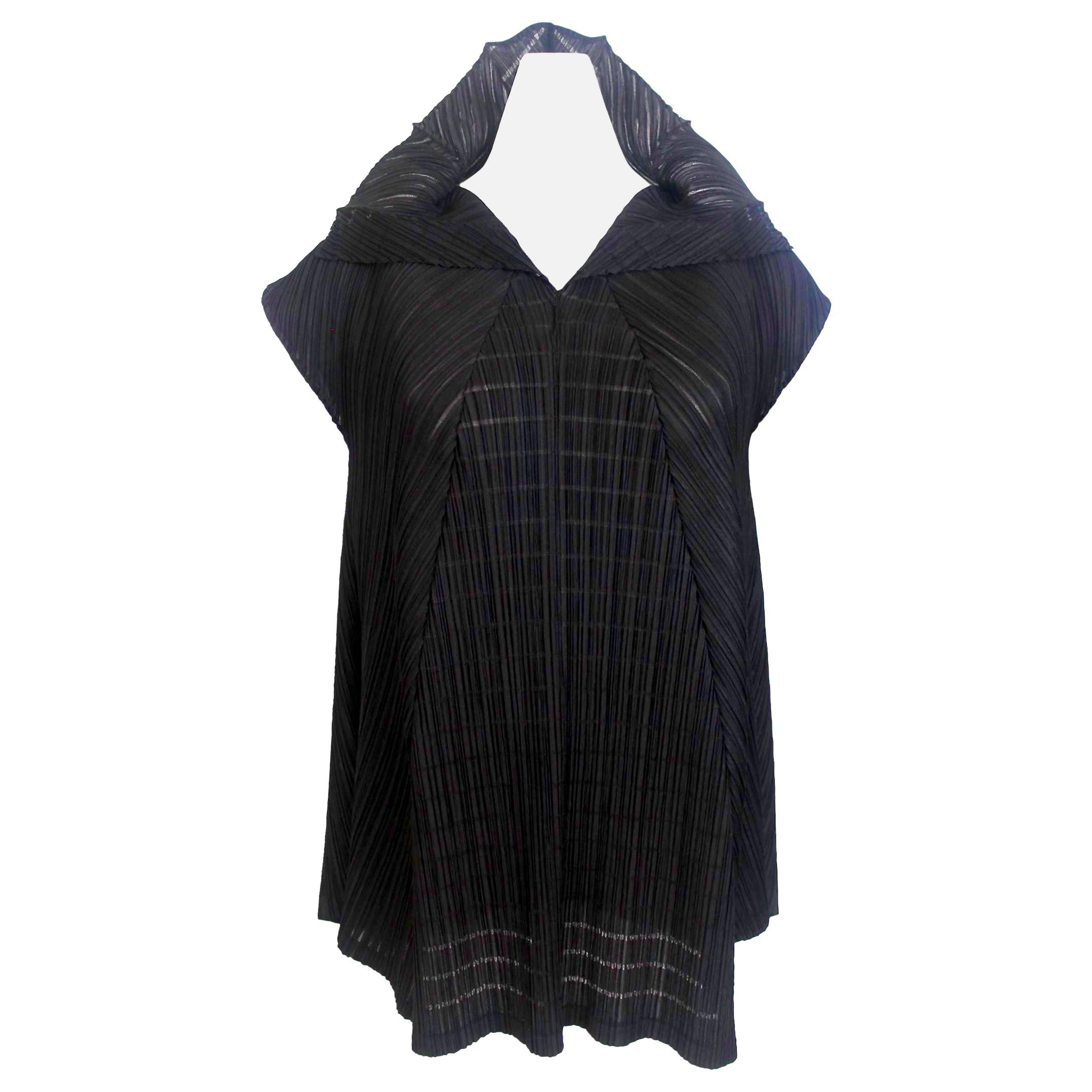 Issey Miyake 1990s Pleats Please Ornamental Collar Blouse For Sale