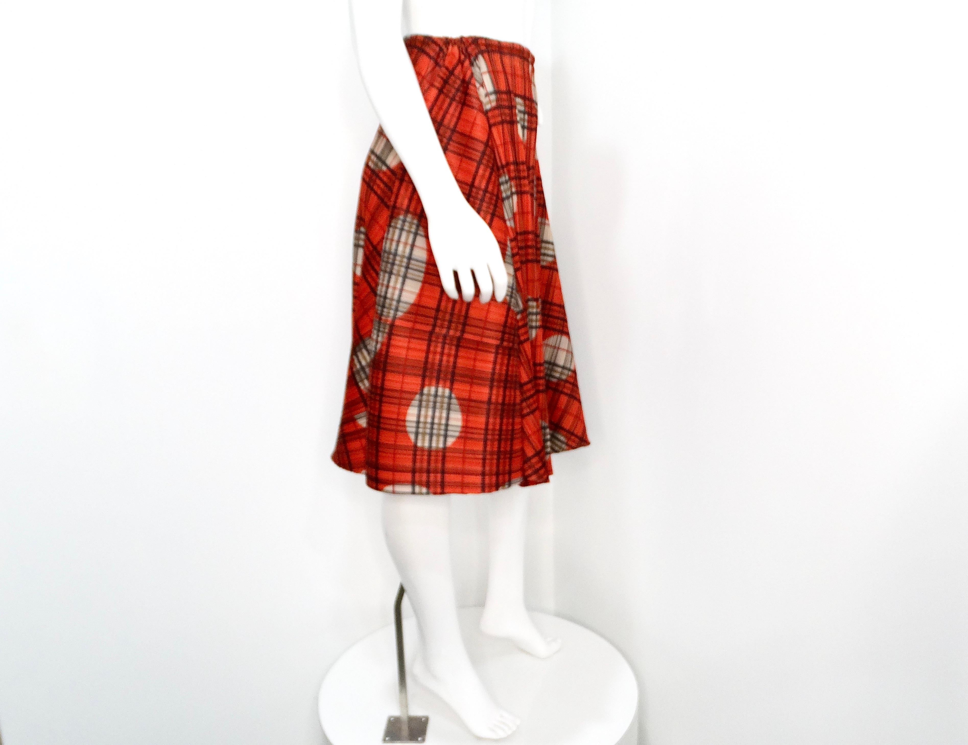 Issey Miyake 1990s Pleats Please Gonna a pieghe a quadri e a pois in vendita 1
