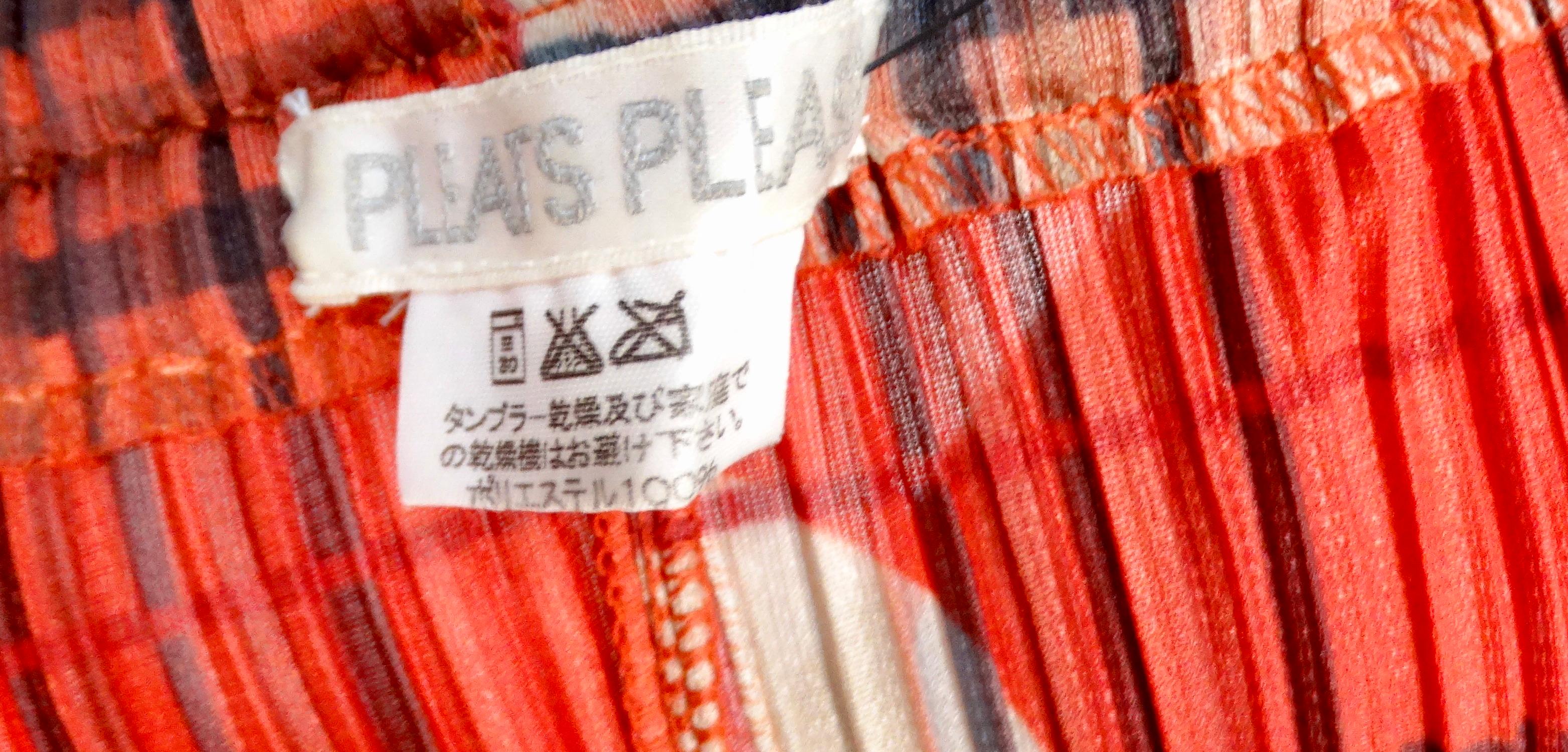 Issey Miyake 1990s Pleats Please Plaid & Polka-dot Pleated Skirt For Sale 2
