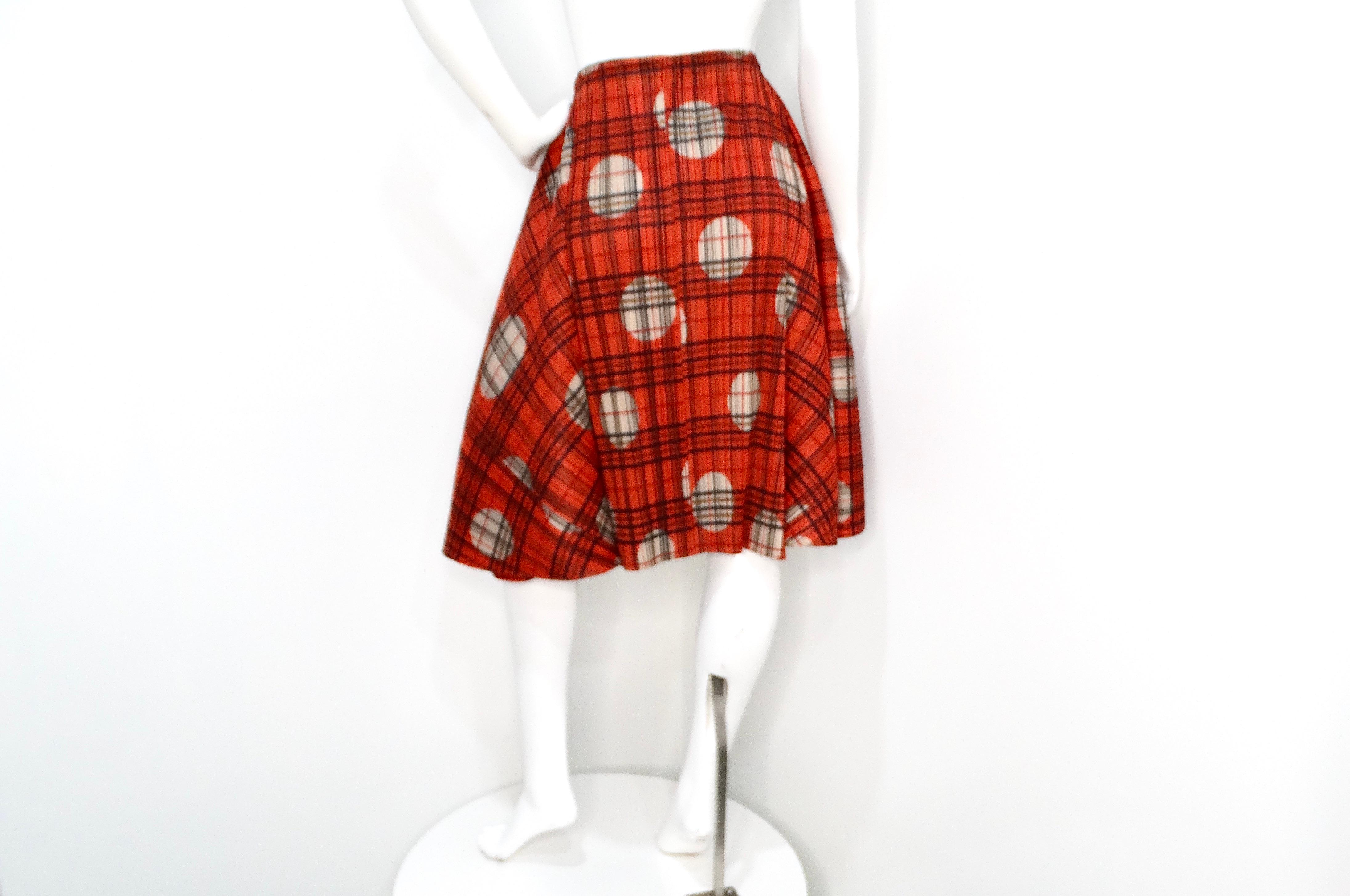 Issey Miyake 1990s Pleats Please Plaid & Polka-dot Pleated Skirt For Sale 4