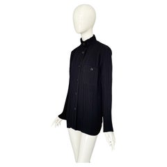 Issey Miyake 1990s Vintage Black Pleated Jacket Japanese Avant-Garde Minimalism