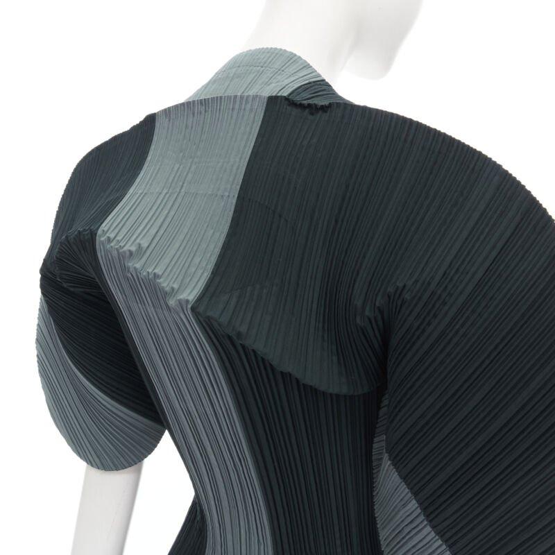 ISSEY MIYAKE 1991 navy grey colorblocked rounded sleeve top petal skirt M 2