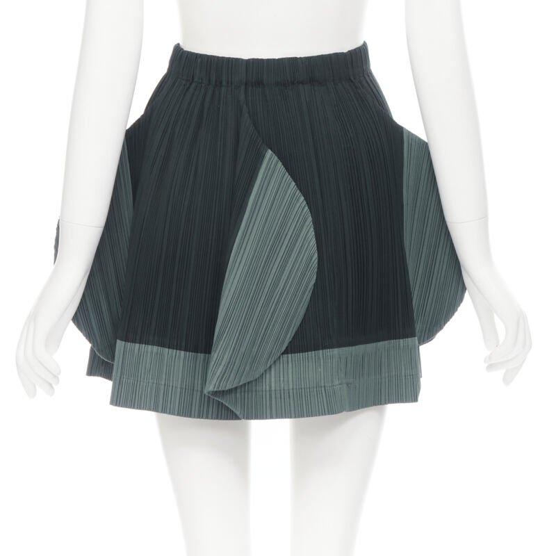 ISSEY MIYAKE 1991 navy grey colorblocked rounded sleeve top petal skirt M 4