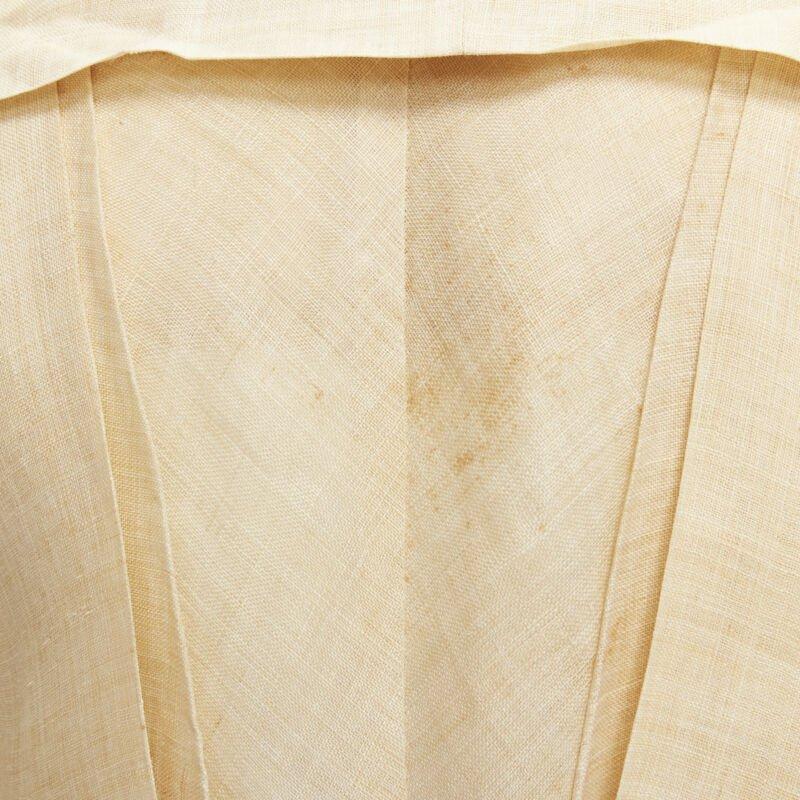 ISSEY MIYAKE 1991 Vintage Runway Dinosaur architectural pleated linen jacket XL For Sale 6