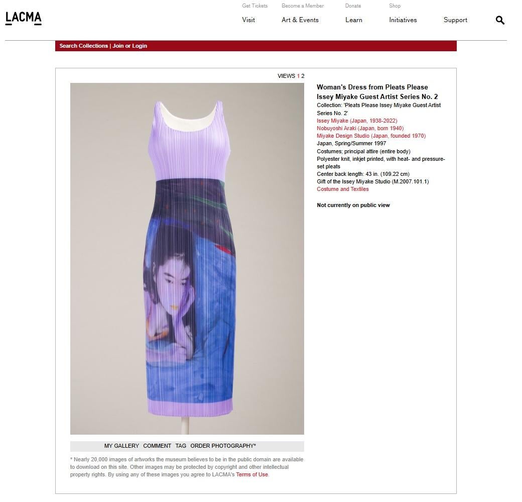 ISSEY MIYAKE 1997 Guest Artist Serie Nr. 2 Nobuyoshi Araki Lila Kleid (Violett) im Angebot