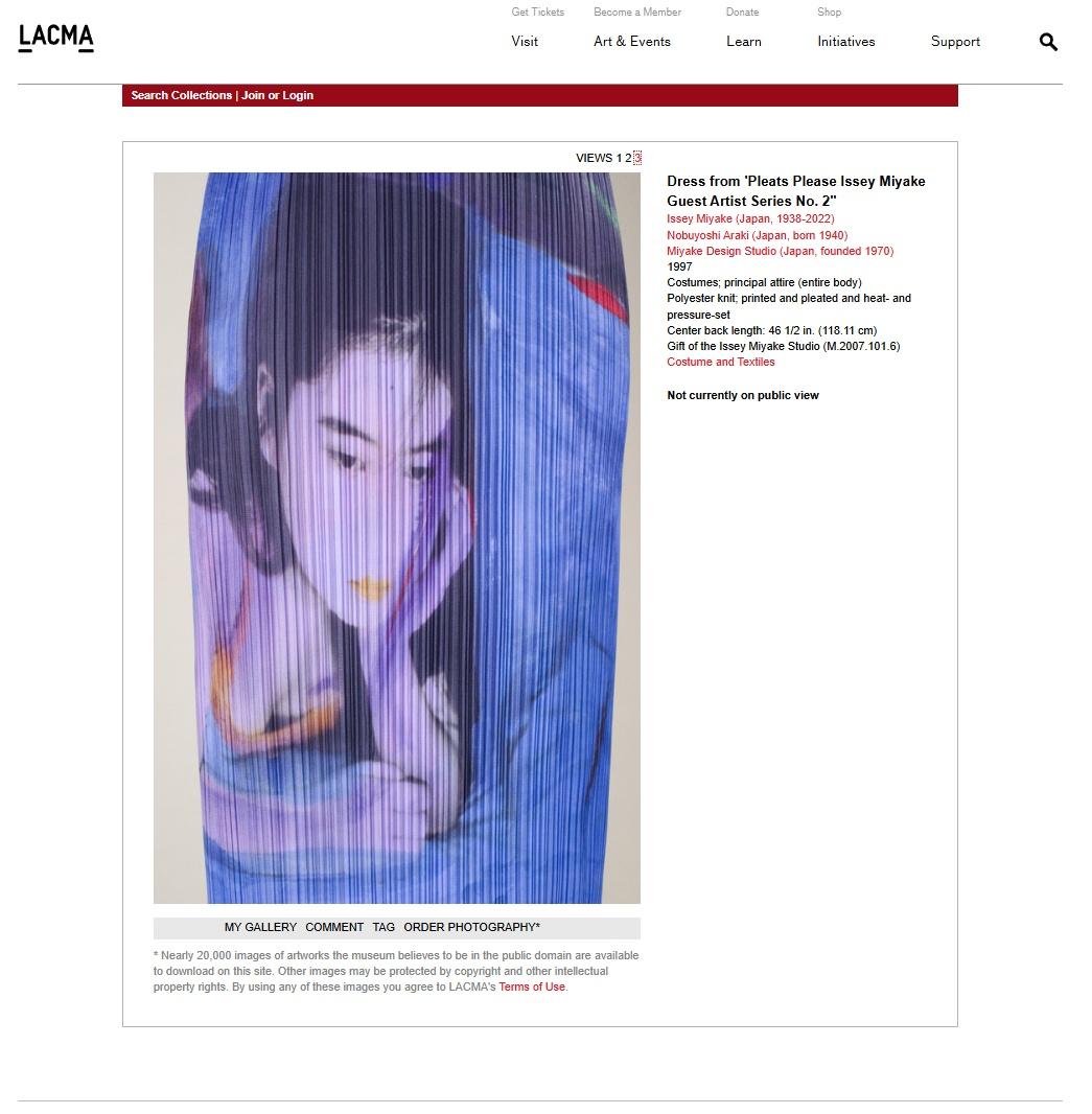 ISSEY MIYAKE 1997 Guest Artist Serie Nr. 2 Nobuyoshi Araki Lila Kleid im Angebot 4