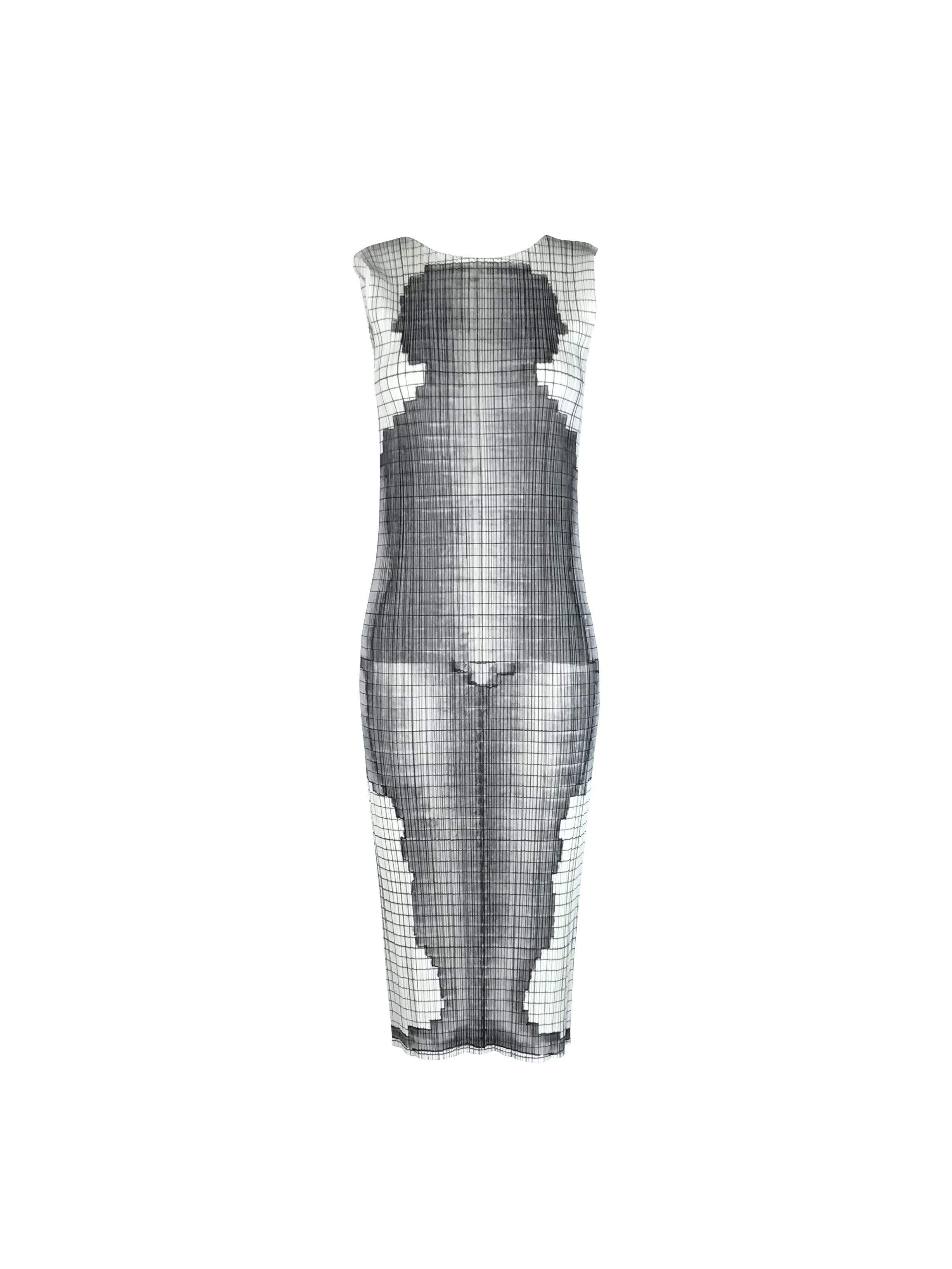 Grigio Issey Miyake Guest Artist Series 1998 No.3 Tim Hawkinson Abito a pieghe in vendita
