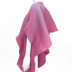 ISSEY MIYAKE 2022 pink blue ribbed knit 3D circle cut draped sweater top JP2 M