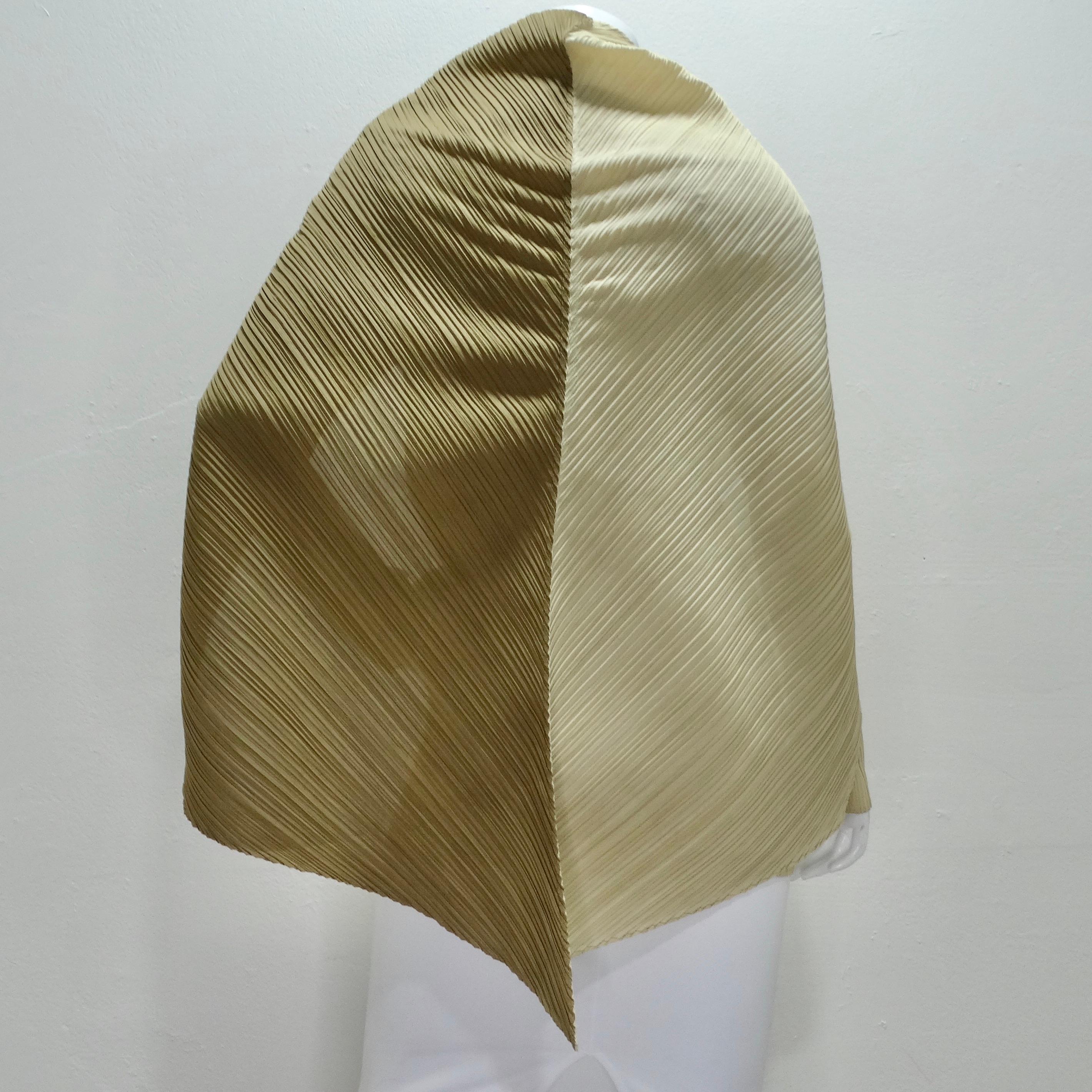 Issey Miyake 90s Pleats Please Cardigan and Shawl Set Neutral Brown For Sale 5