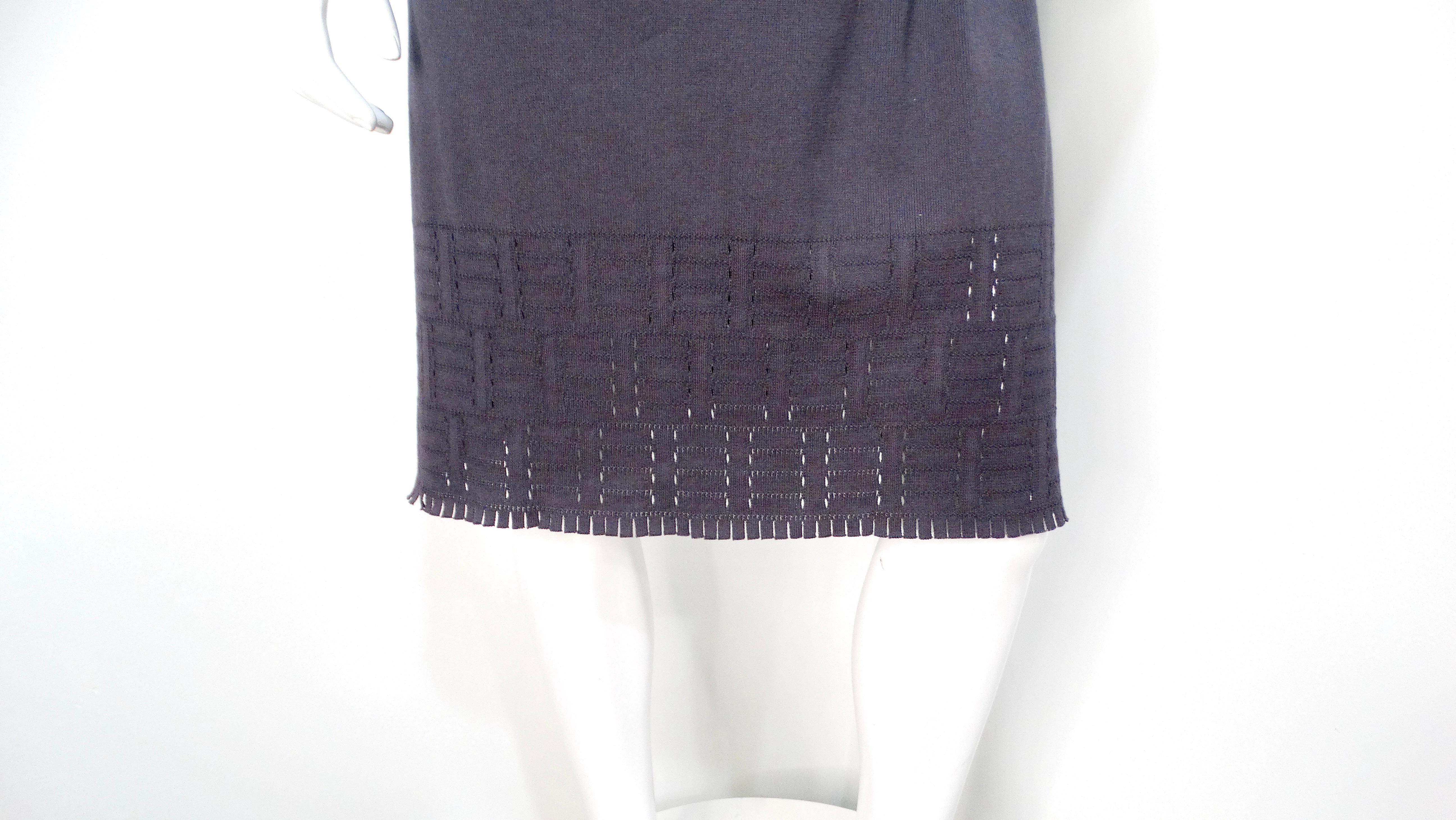 Black Issey Miyake A-POC Grey Knit T-Shirt Dress For Sale