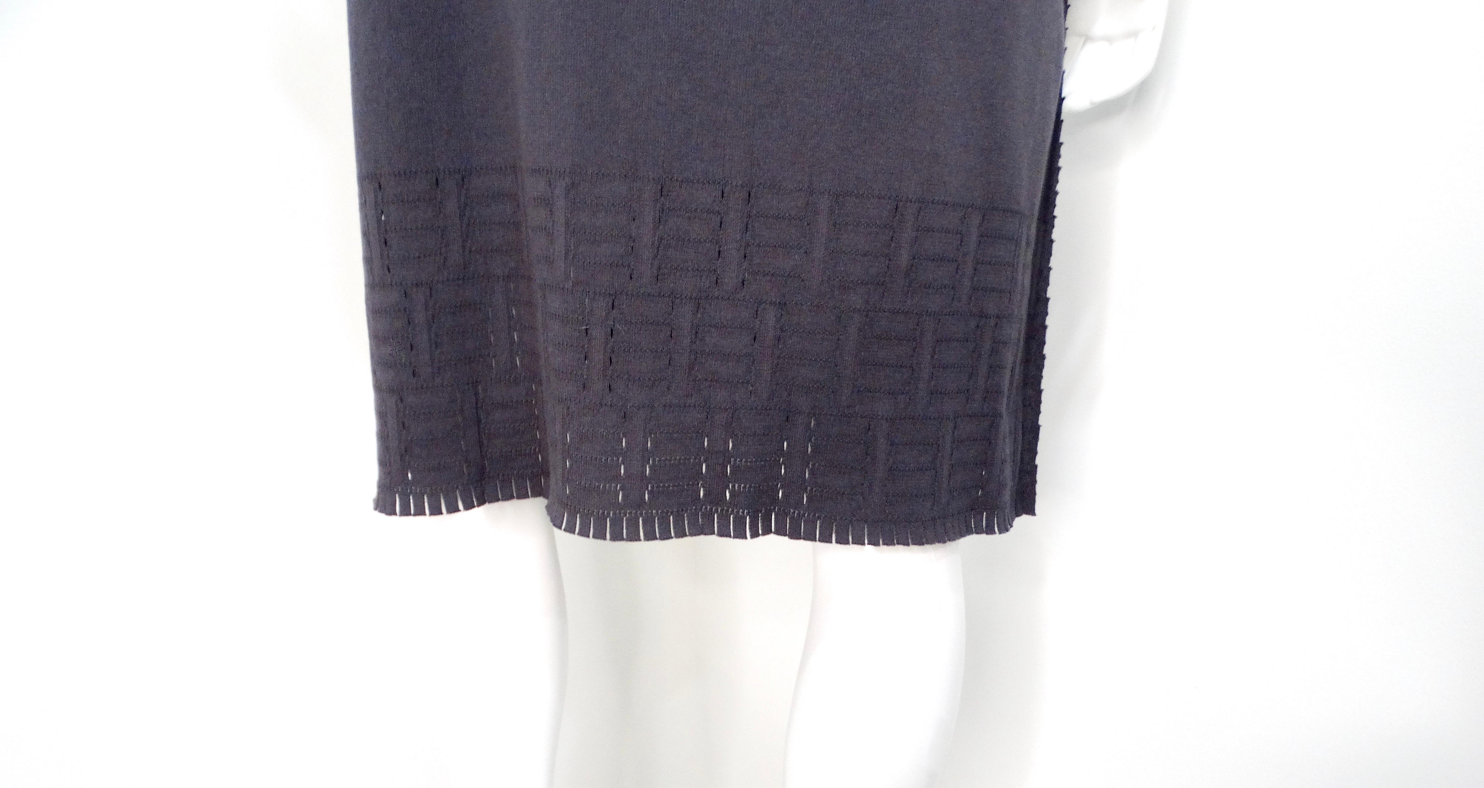 Women's Issey Miyake A-POC Grey Knit T-Shirt Dress For Sale
