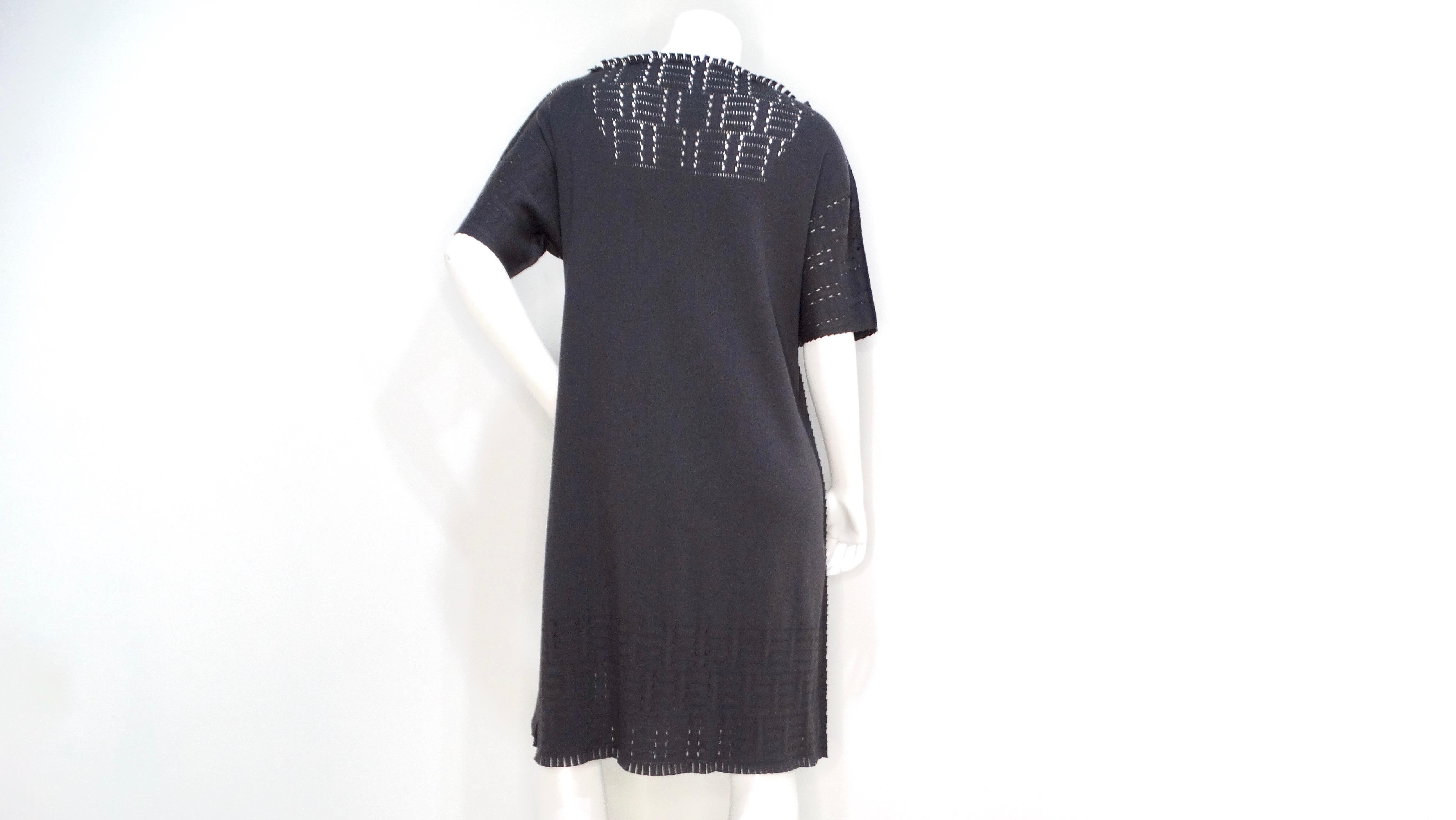 Issey Miyake A-POC Grey Knit T-Shirt Dress For Sale 1