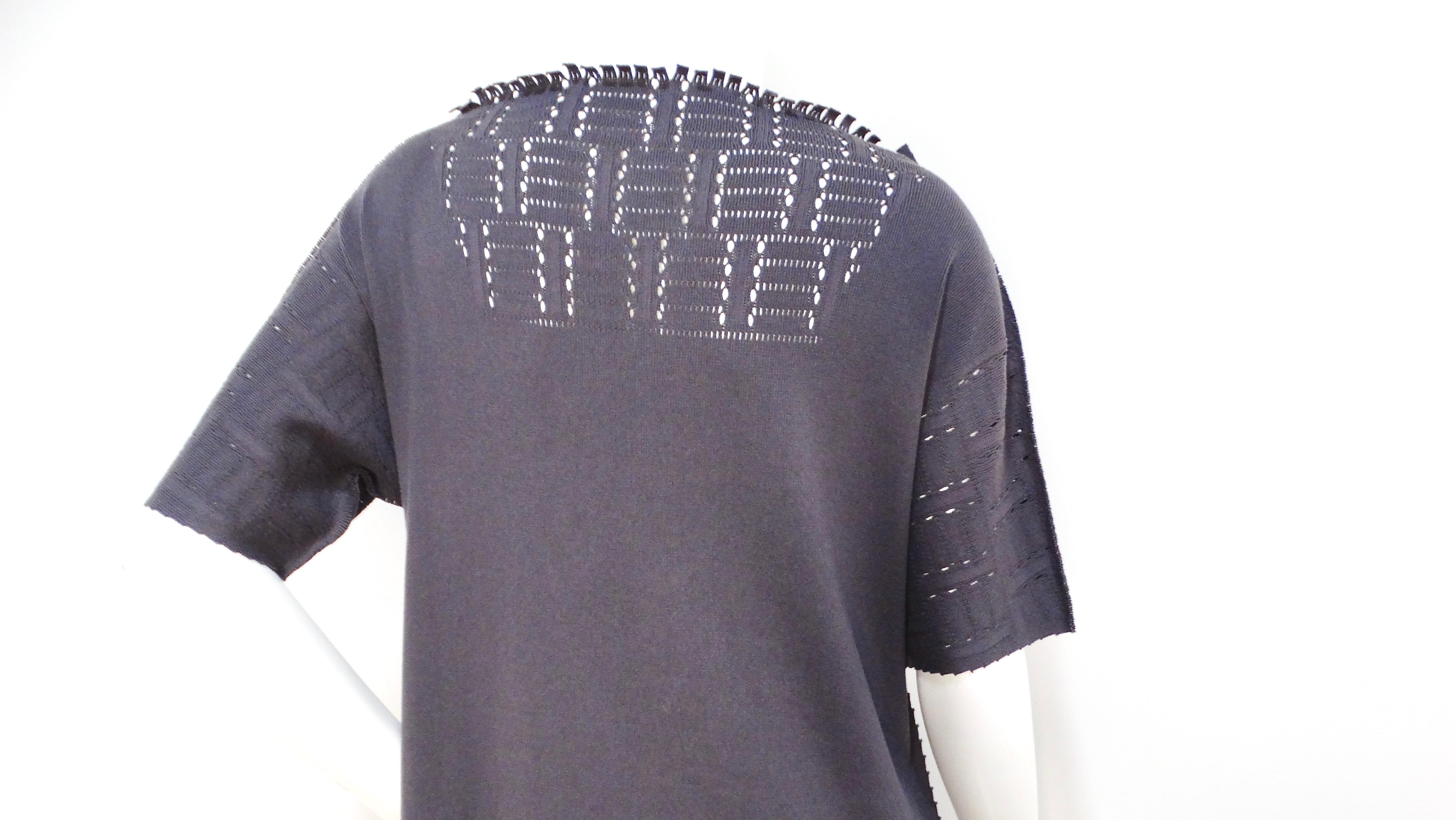 Issey Miyake A-POC Grey Knit T-Shirt Dress For Sale 2