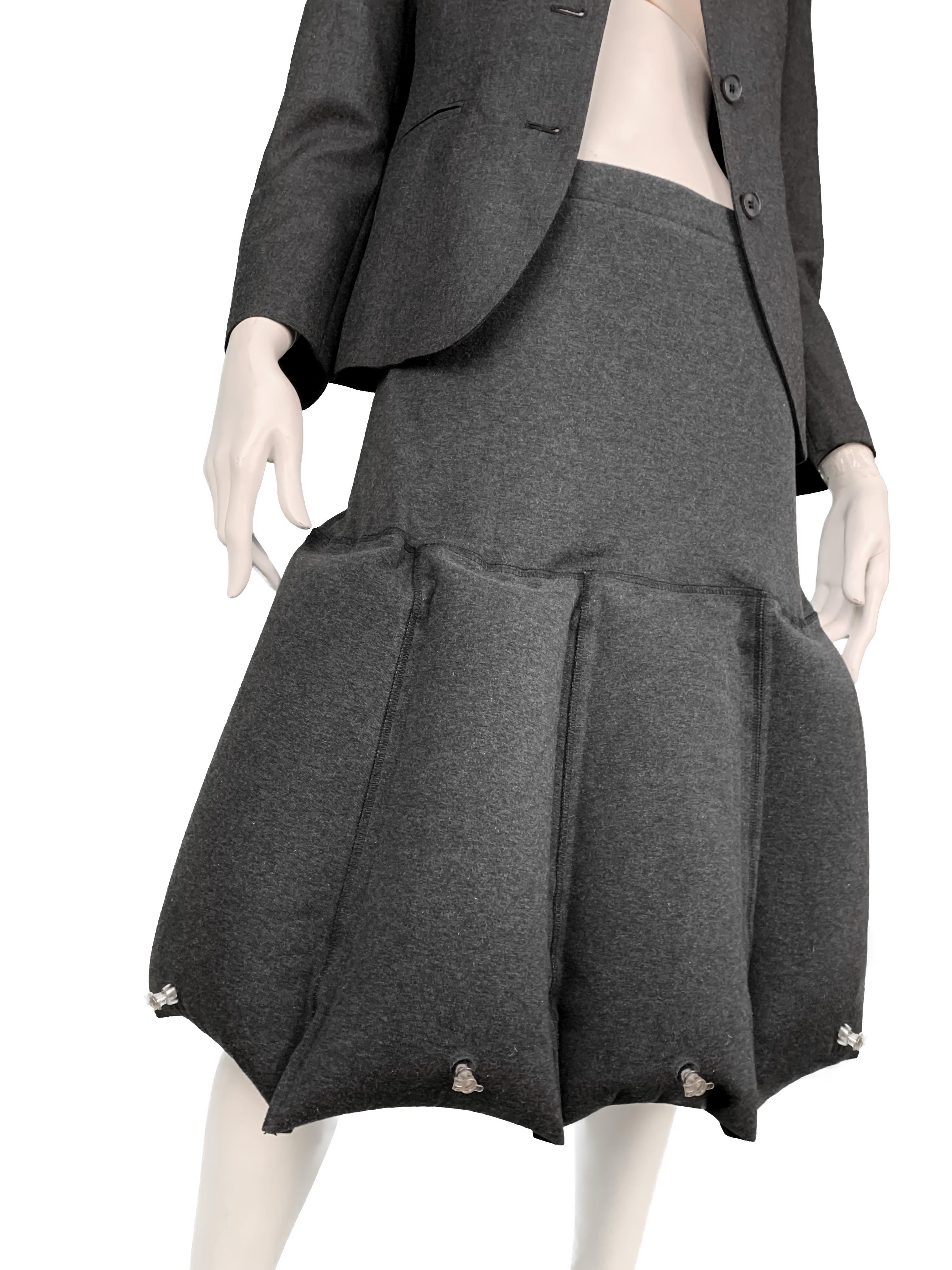 Issey Miyake A/W 2000 Runway Inflatable Women's Wool Blazer & Skirt Suit 1