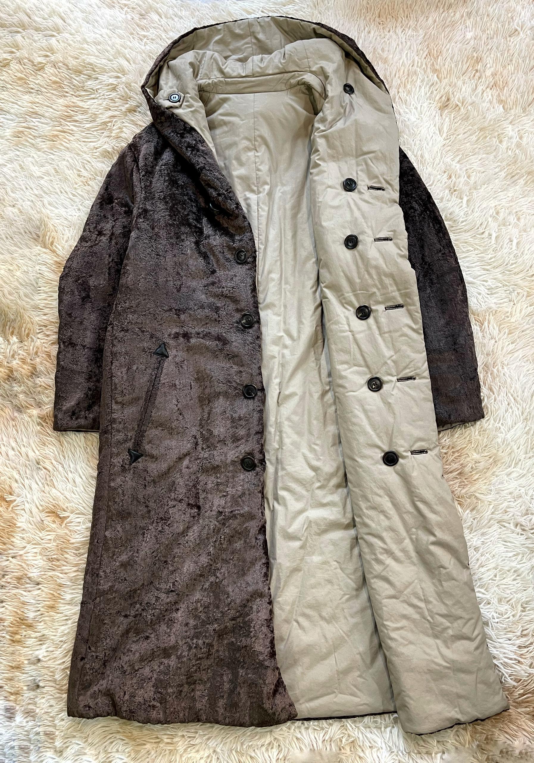 Women's or Men's Issey Miyake A/W1998 Heavy Fur Reversible Coat For Sale