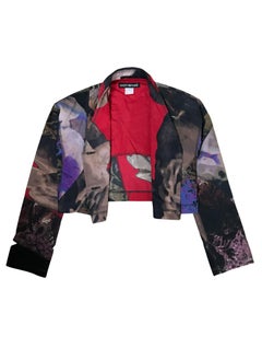 Issey Miyake Abstract Waves Print Cropped Jacket, Spring Summer 2002