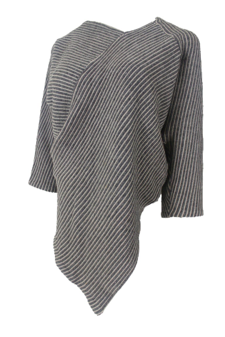 Issey Miyake Asymmetric Ribbed 1980's Sweater For Sale at 1stdibs