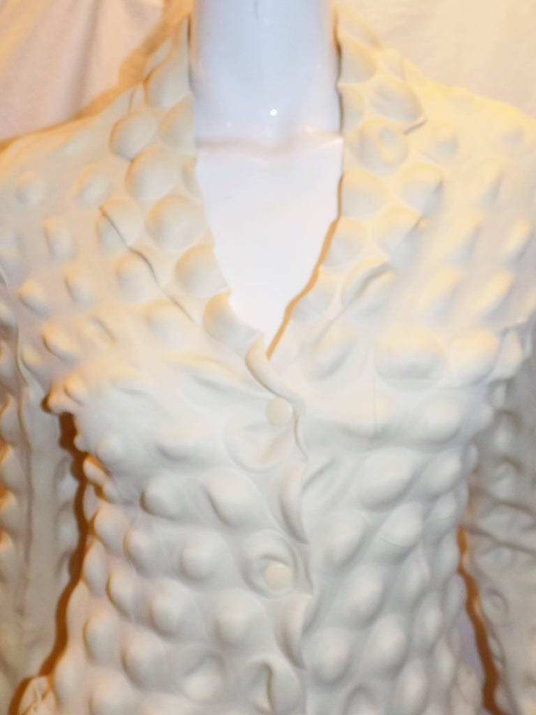 Issey Miyake A/W 2000 Egg Carton Jacket in Cream For Sale at