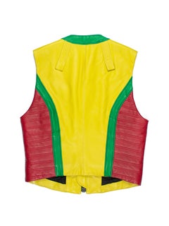 Issey Miyake AW1993 Colorblocked Leather Biker Vest