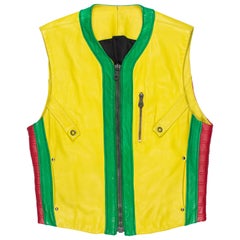 Issey Miyake AW1993 Colorblocked Leather Biker Vest