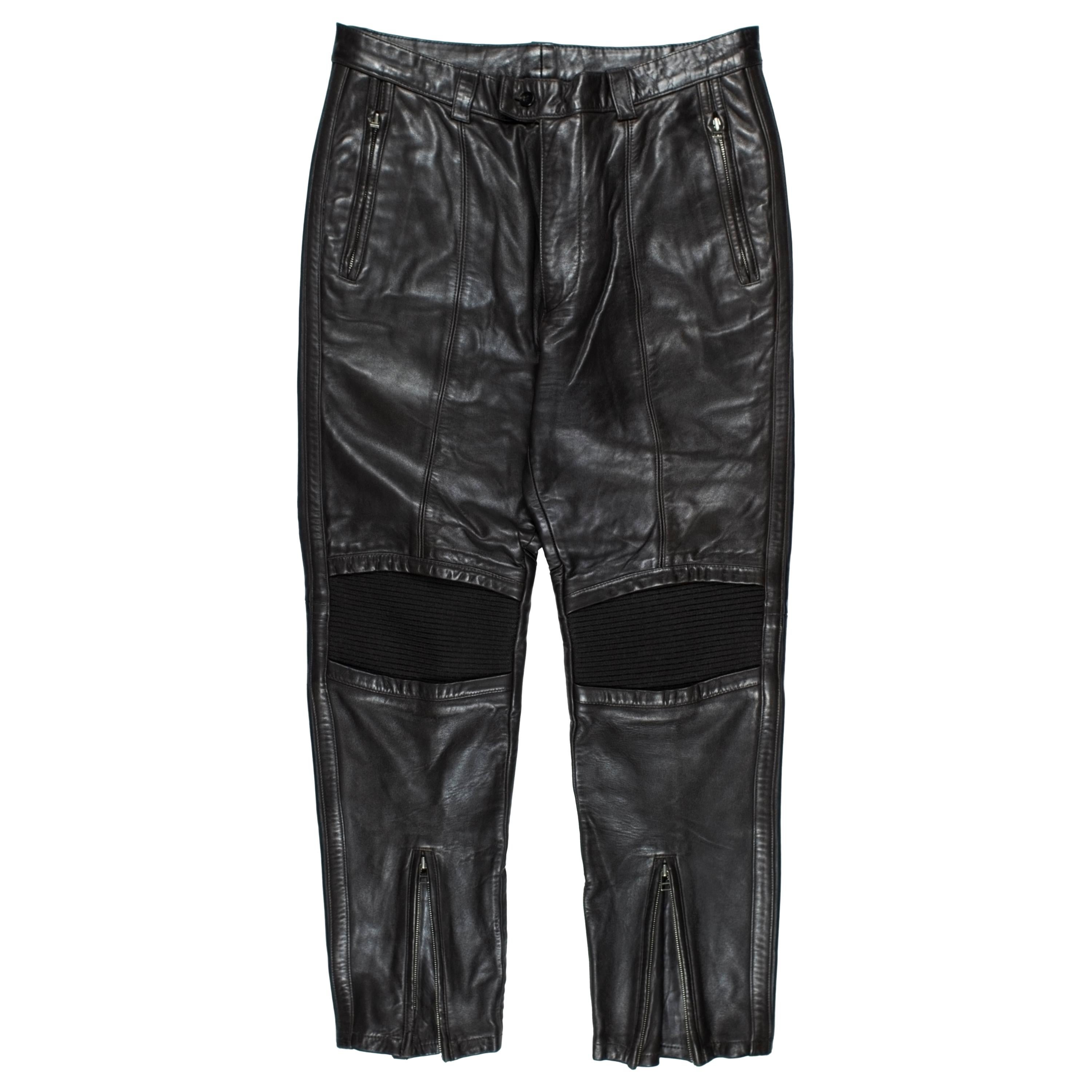 Issey Miyake AW1996 Leather Biker Trousers at 1stDibs