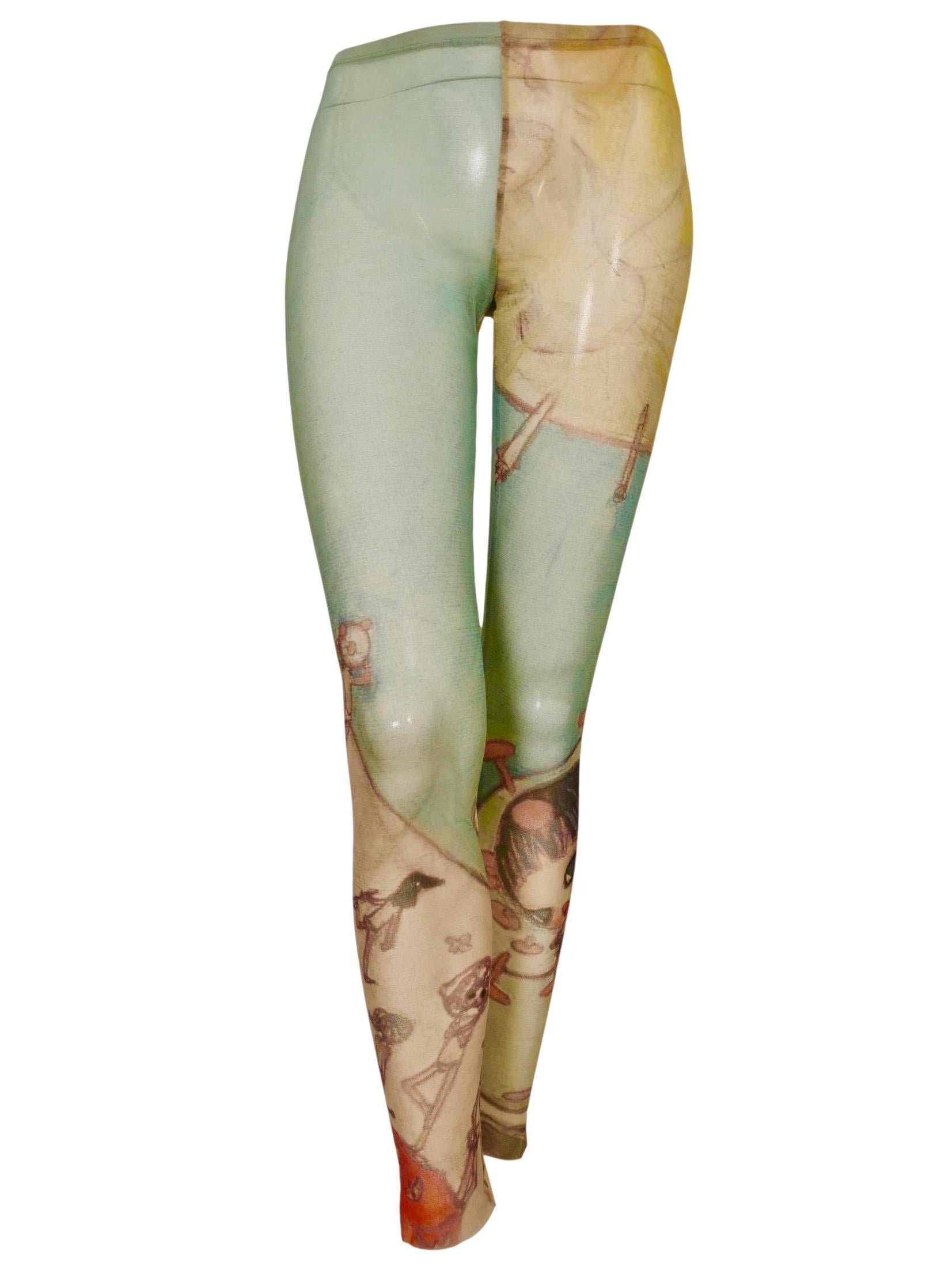 Issey Miyake Aya Takano 2004 Leggings mit Druck in limitierter Auflage Damen