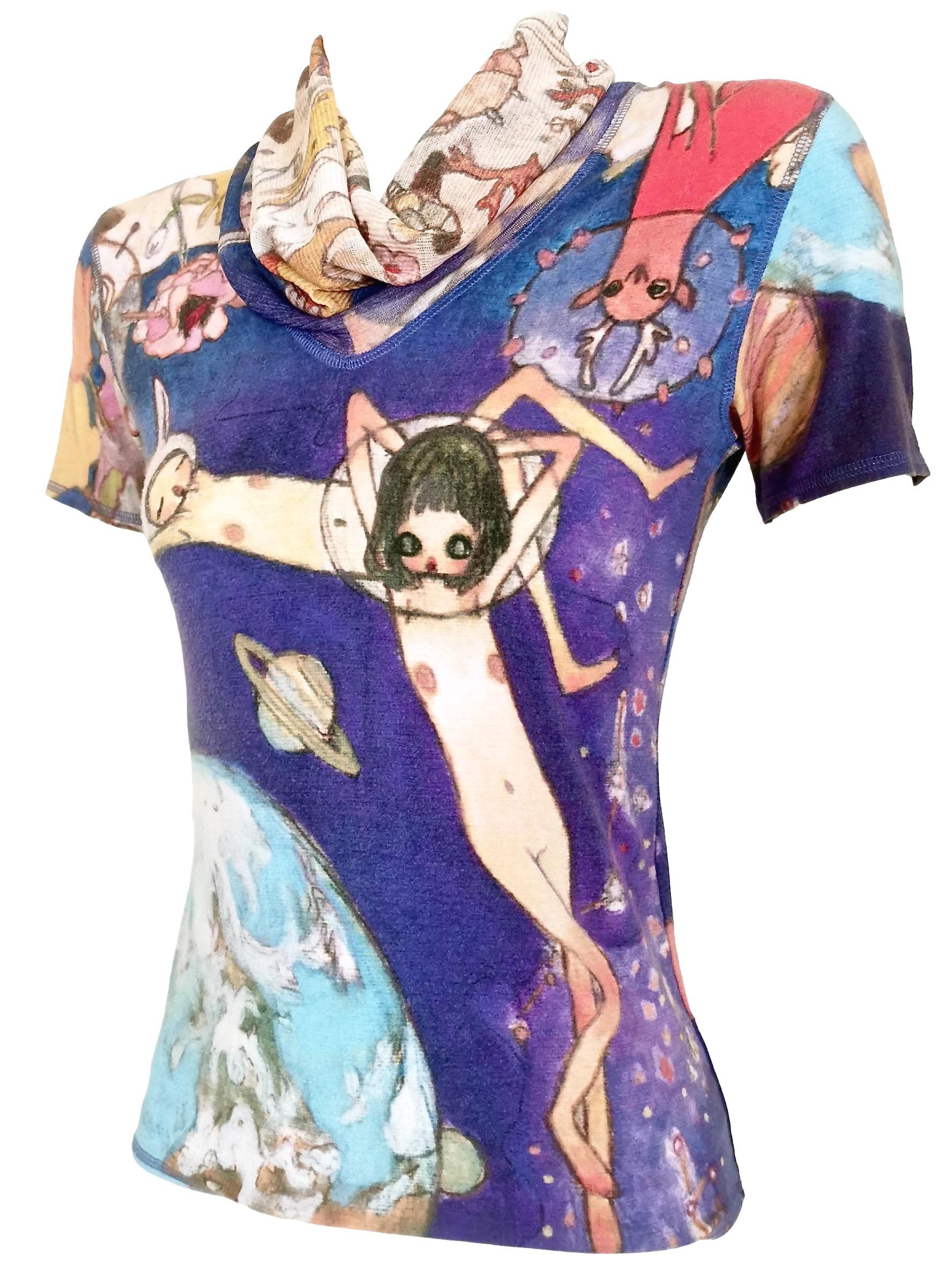 Women's Issey Miyake Aya Takano Limited Edition 'Night' Funnel Neck T-Shirt
