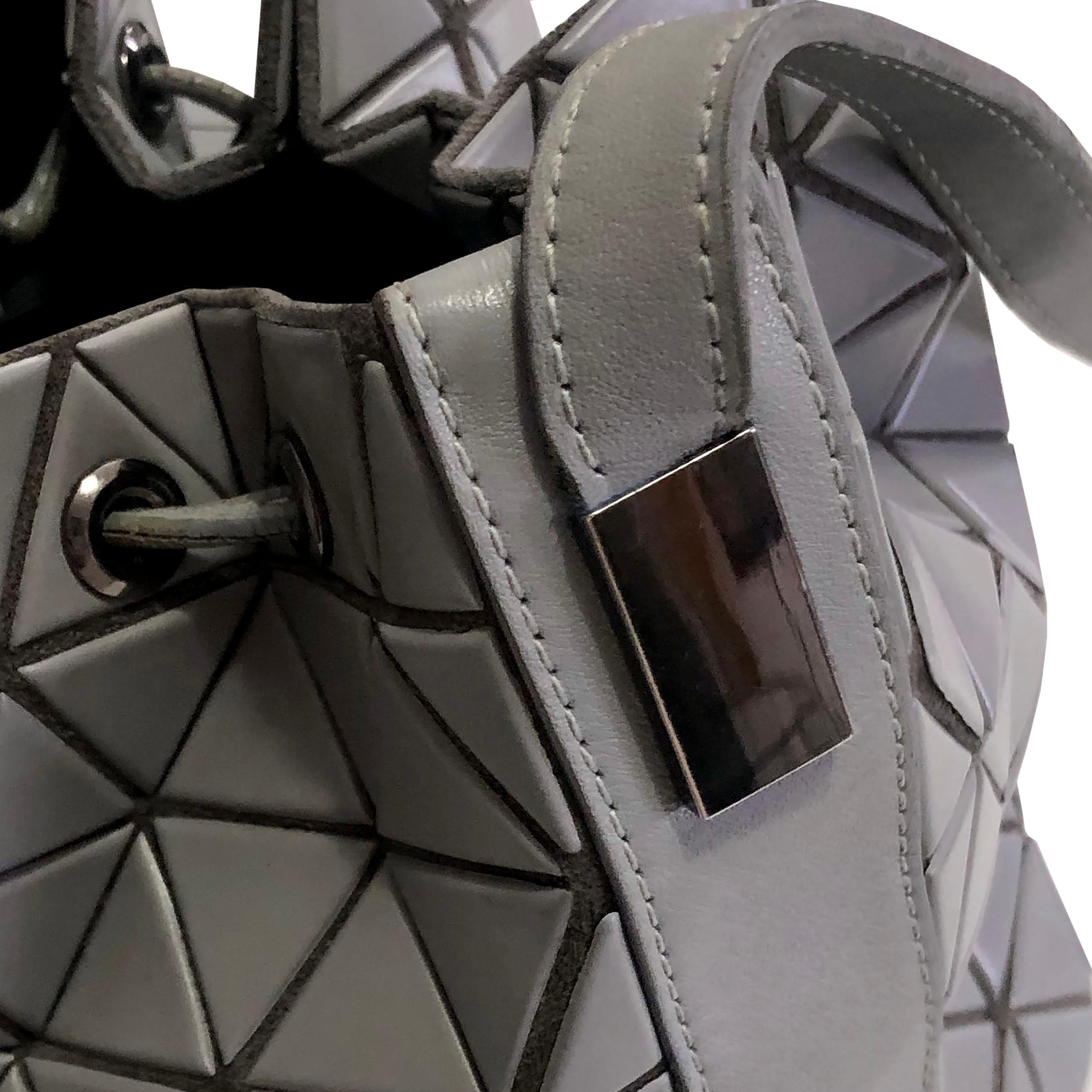 Issey Miyake Bao Bao - Shoulder Bag - Grey Leather - Prism Detailing  1