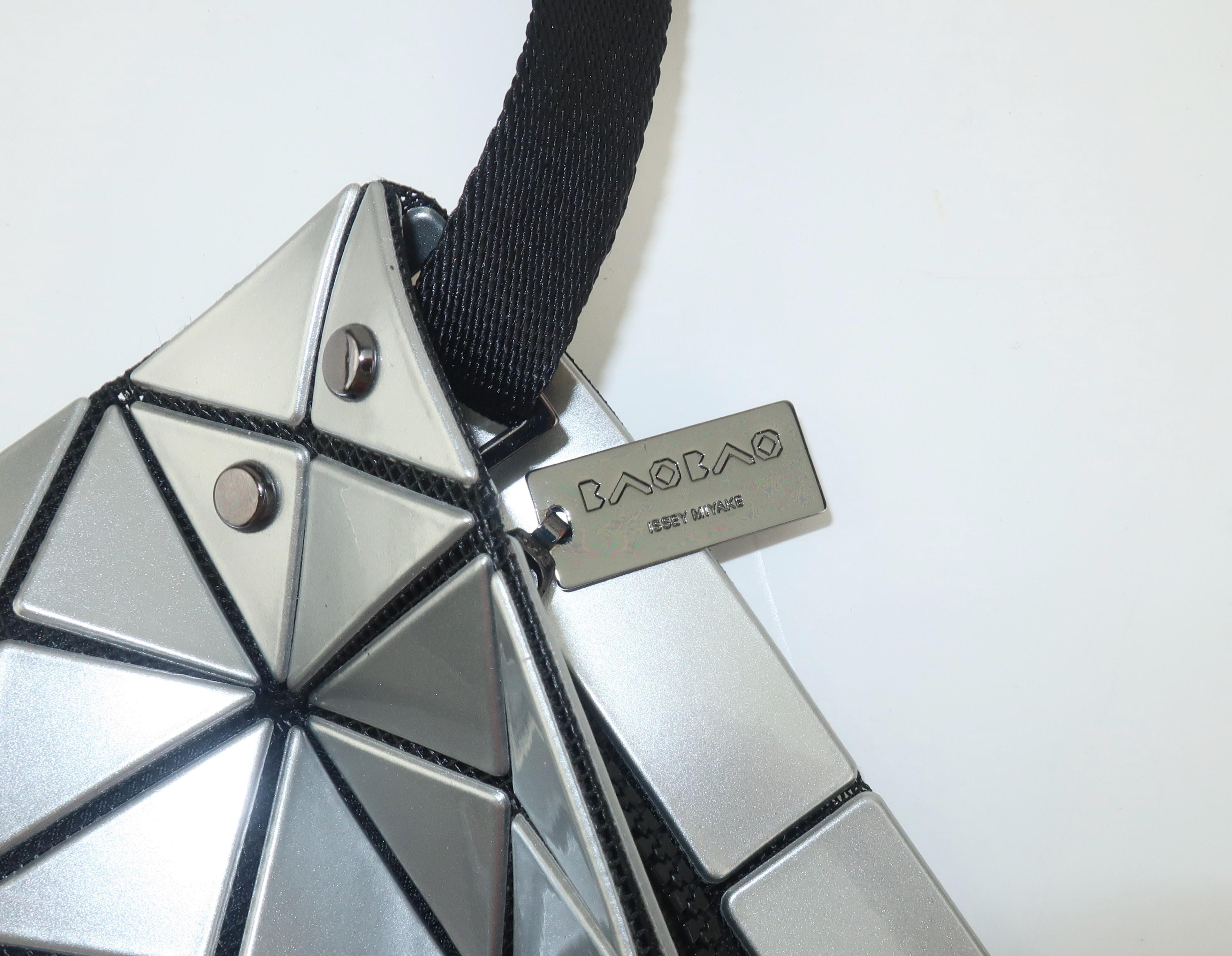 Black Issey Miyake Bao Bao Silver Triangle Handbag