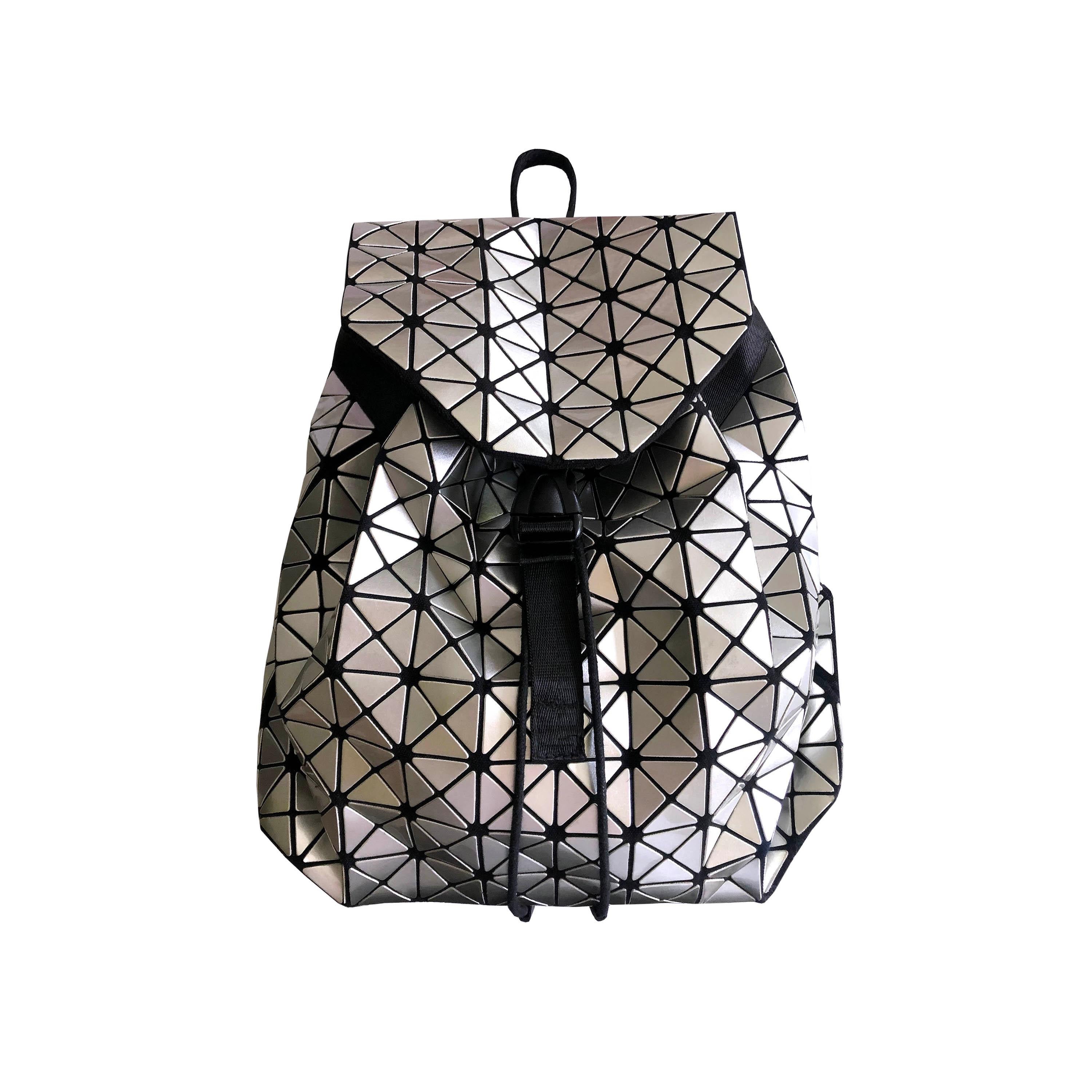 Issey Miyake BaoBao - Rucksack Bag - Metallic Silver - Adjustable Back Straps For Sale 5